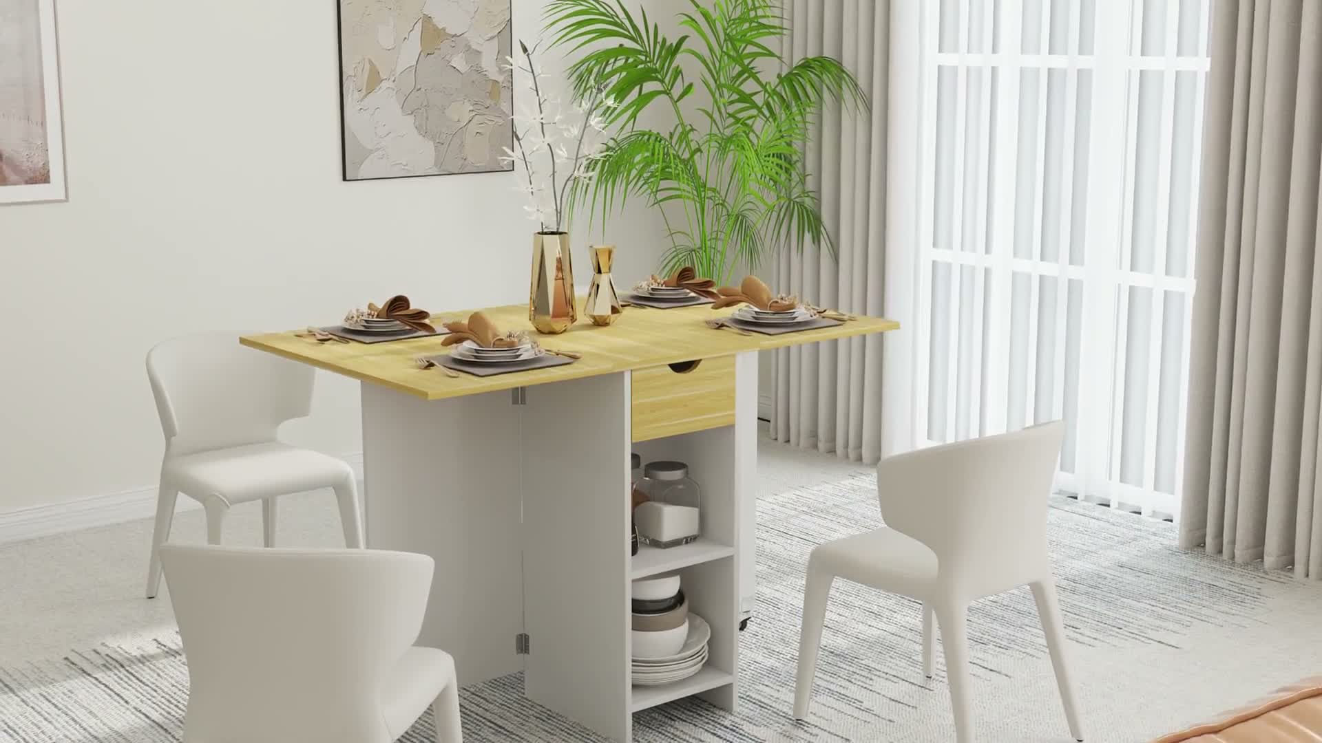 HOMCOM Klappbar Esstisch Mobiler Küchentisch für 2-4 Produktbild-Vorschau 7