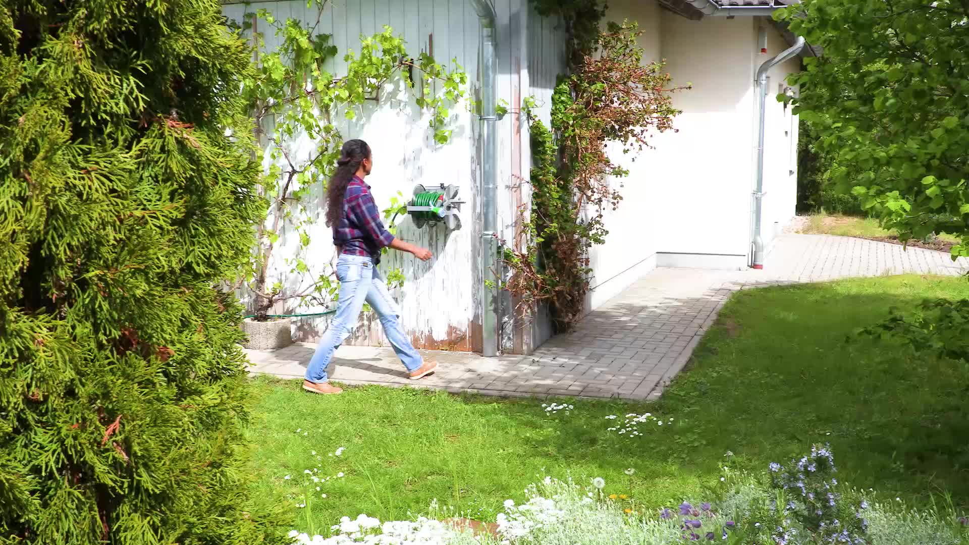 Relaxdays Schlauchtrommel Metall, Schlauchaufroller leer, Produktbild-Vorschau 7