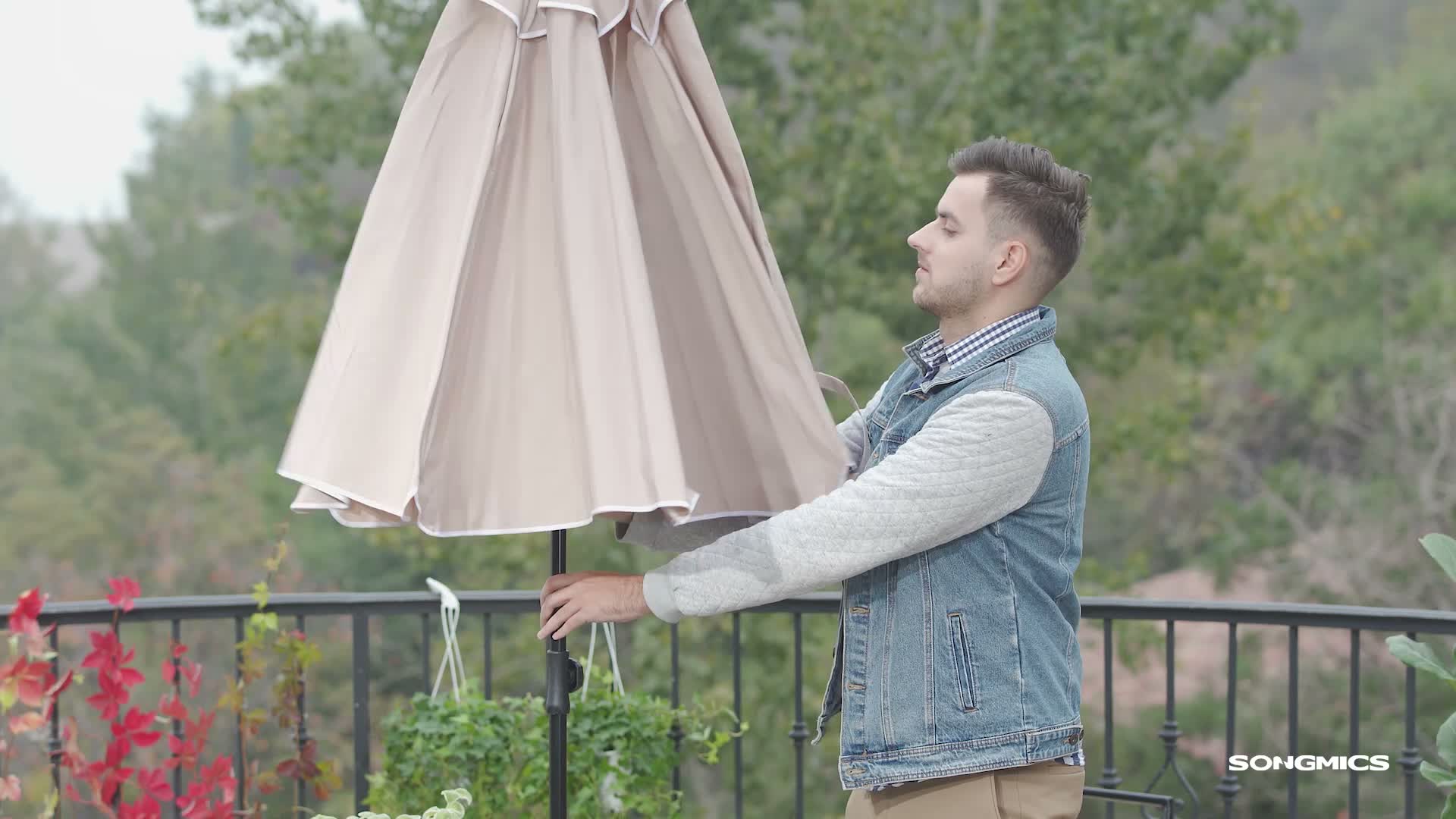 SONGMICS Sonnenschirm Ø 160 cm UPF 50+ mit Tragetasche Produktbild-Vorschau 7