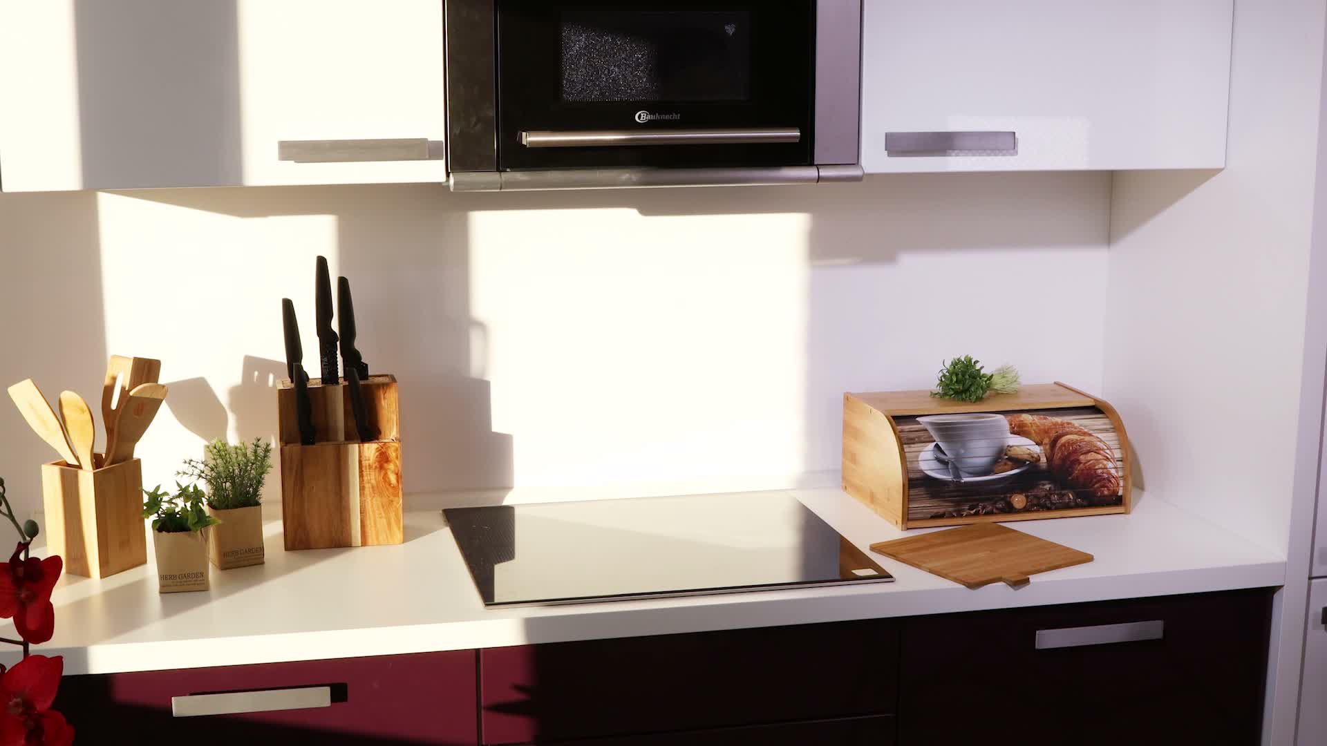 Relaxdays Brotkasten Bambus, Rolldeckel mit Motiv, Produktbild-Vorschau 7