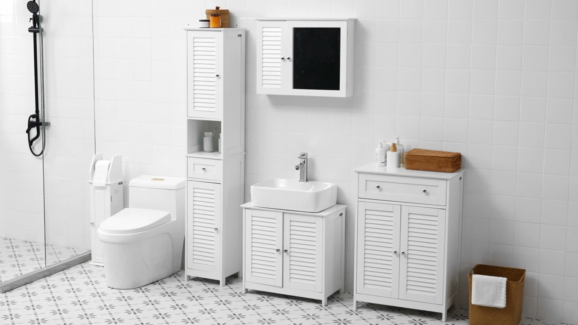 SoBuy Badezimmerschrank Hochschrank mit Schubladen Produktbild-Vorschau 7