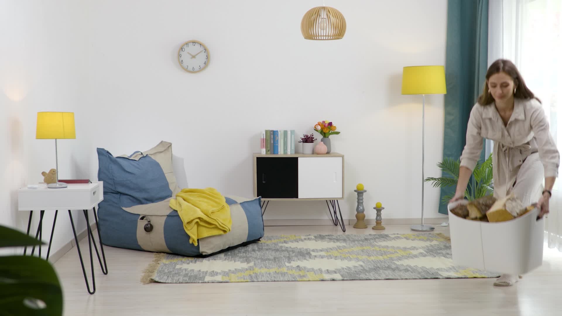 Relaxdays Holzkorb Kunstleder XL, stabiler Feuerholzkorb Produktbild-Vorschau 7