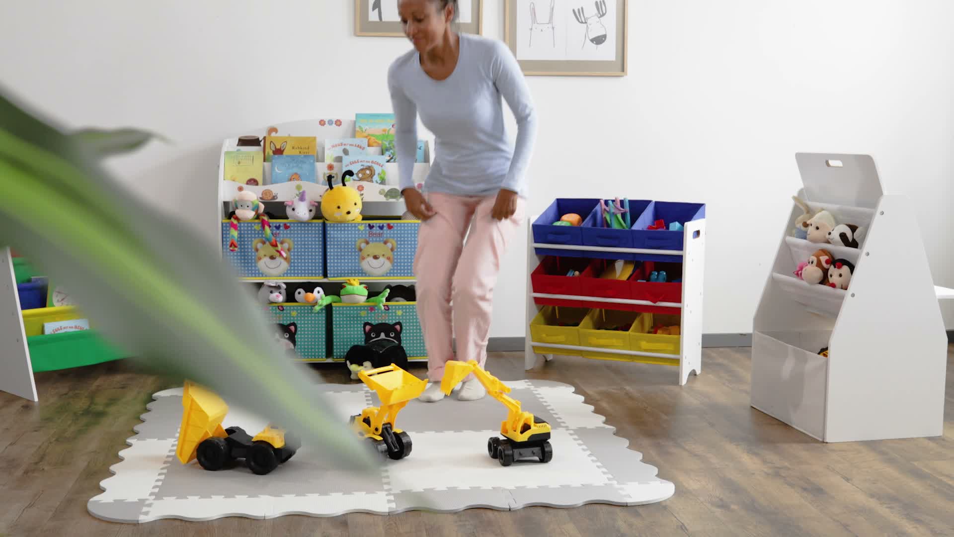 Relaxdays Spielzeug Baufahrzeuge, 3er Set mit Bagger, Produktbild-Vorschau 7