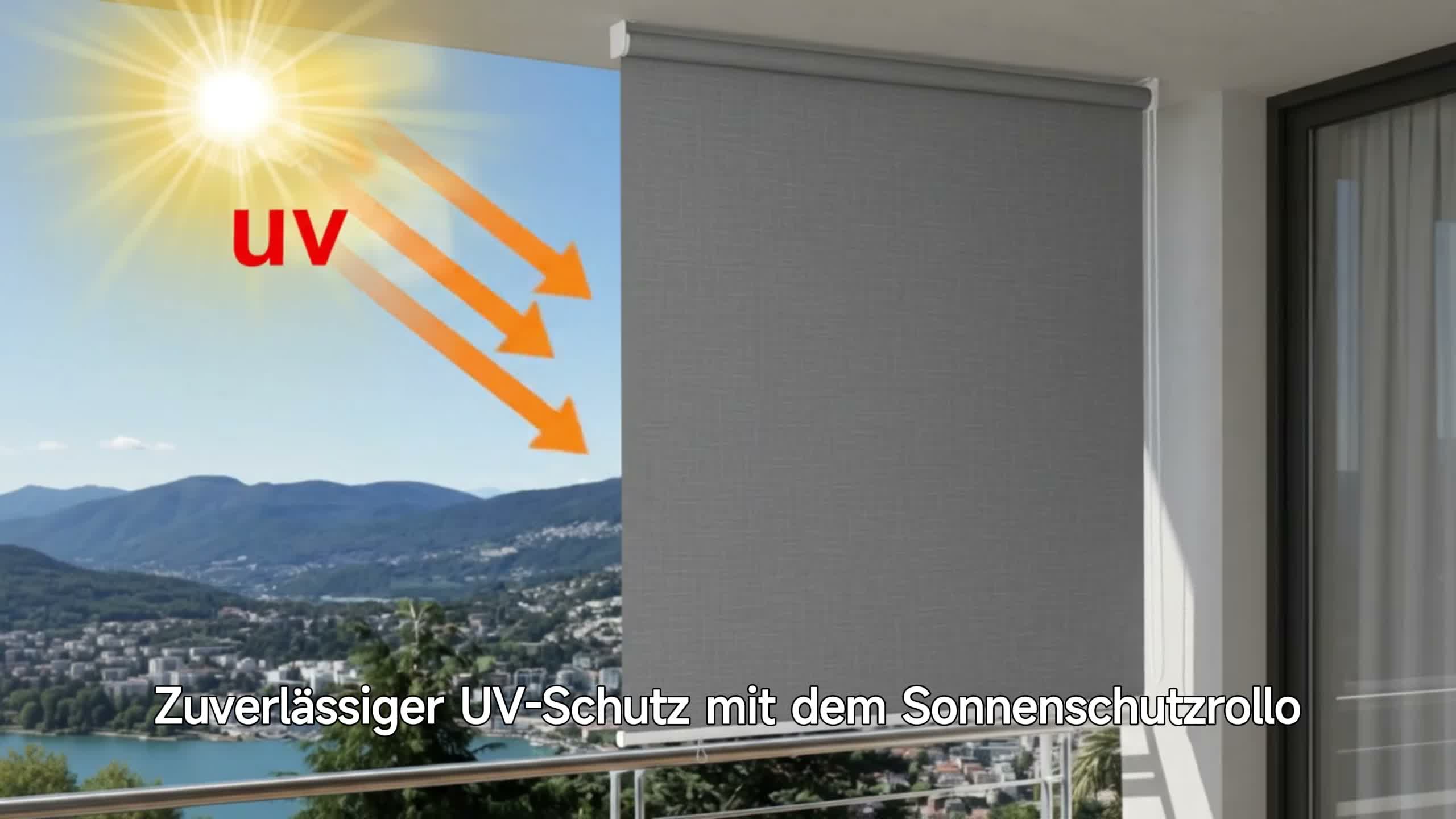 UISEBRT Außenrollo Senkrechtmarkise Sichtschutz Rollo Produktbild-Vorschau 7