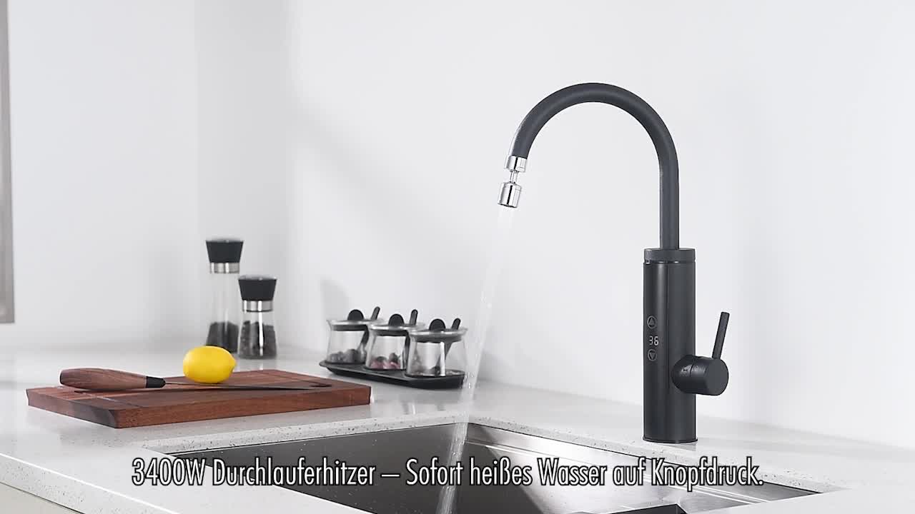 Elektrische Küchenarmatur mit Durchlauferhitzer,  Schwarz Produktbild-Vorschau 7