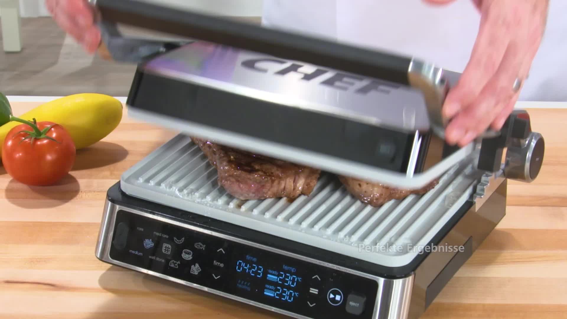 Genius Chef Kontaktgrill, Elektrogrill Edelstahl für Produktbild-Vorschau 7