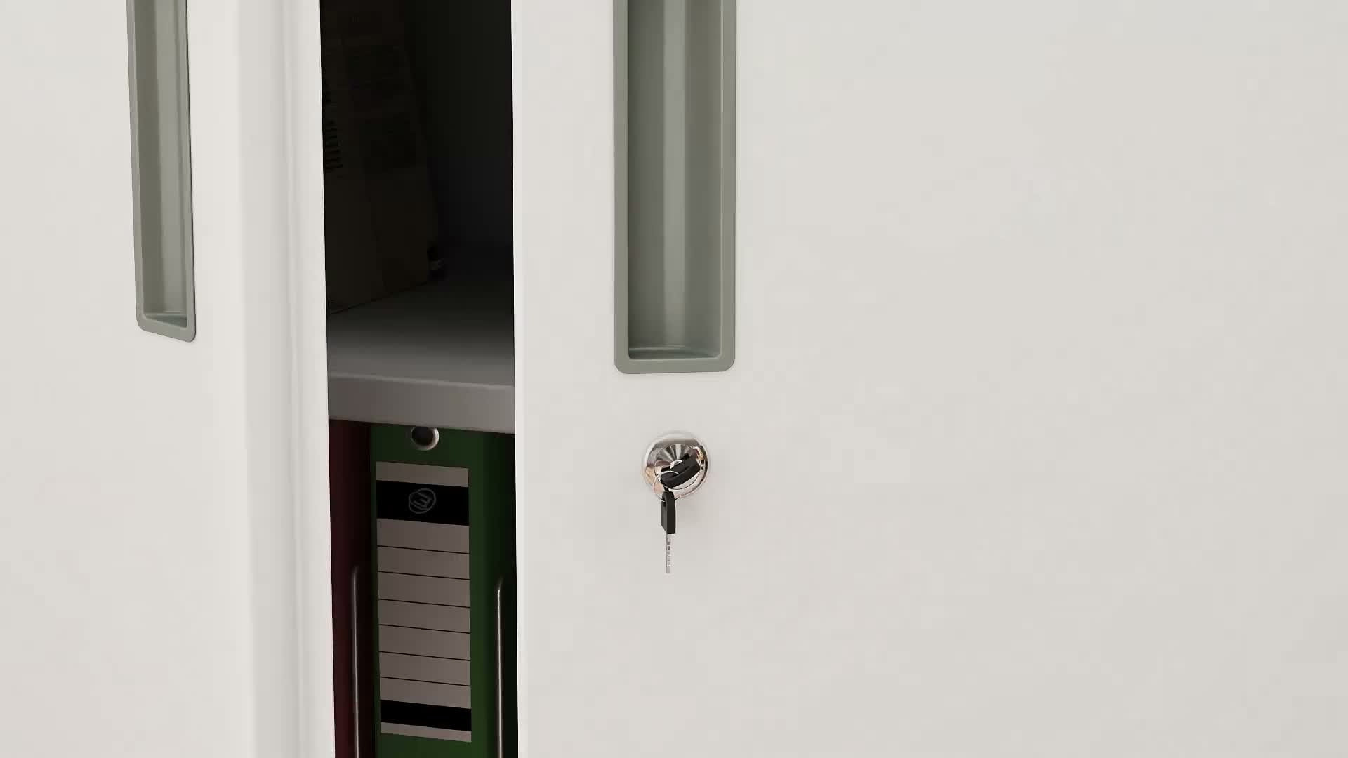 HOMCOM Aktenschrank abschließbar Büroschrank mit 2 Türen 2 Produktbild-Vorschau 7