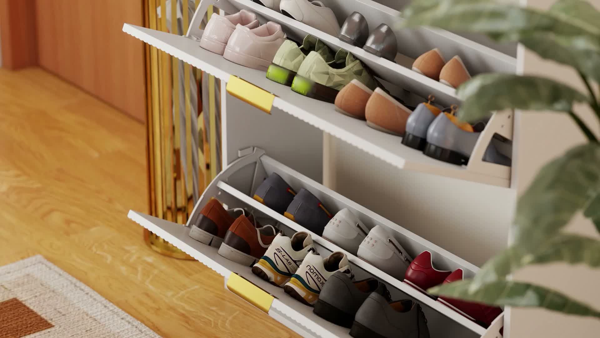 HOMCOM Schuhschrank mit 2 Klappen, Ablagefläche für 12-16 Produktbild-Vorschau 7