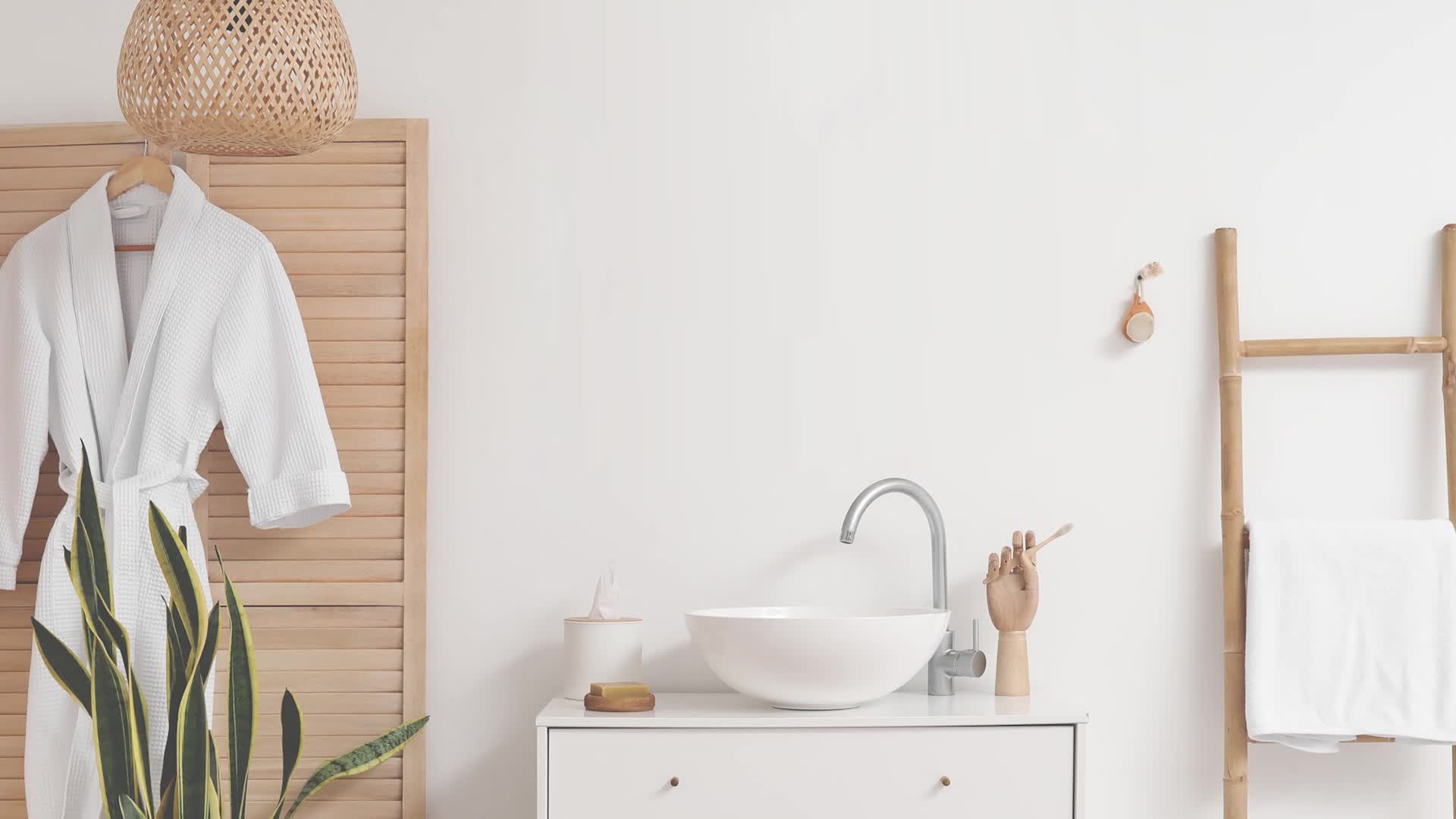 Relaxdays Wandspiegel rund, Ø 61 cm, Bambus Rahmen, Deko Produktbild-Vorschau 7