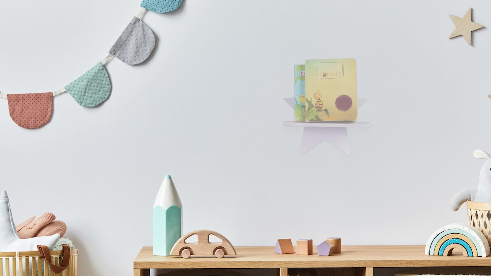 Relaxdays Wandregal Stern, Schweberegal Kinderzimmer, HBT: Produktbild-Vorschau 7