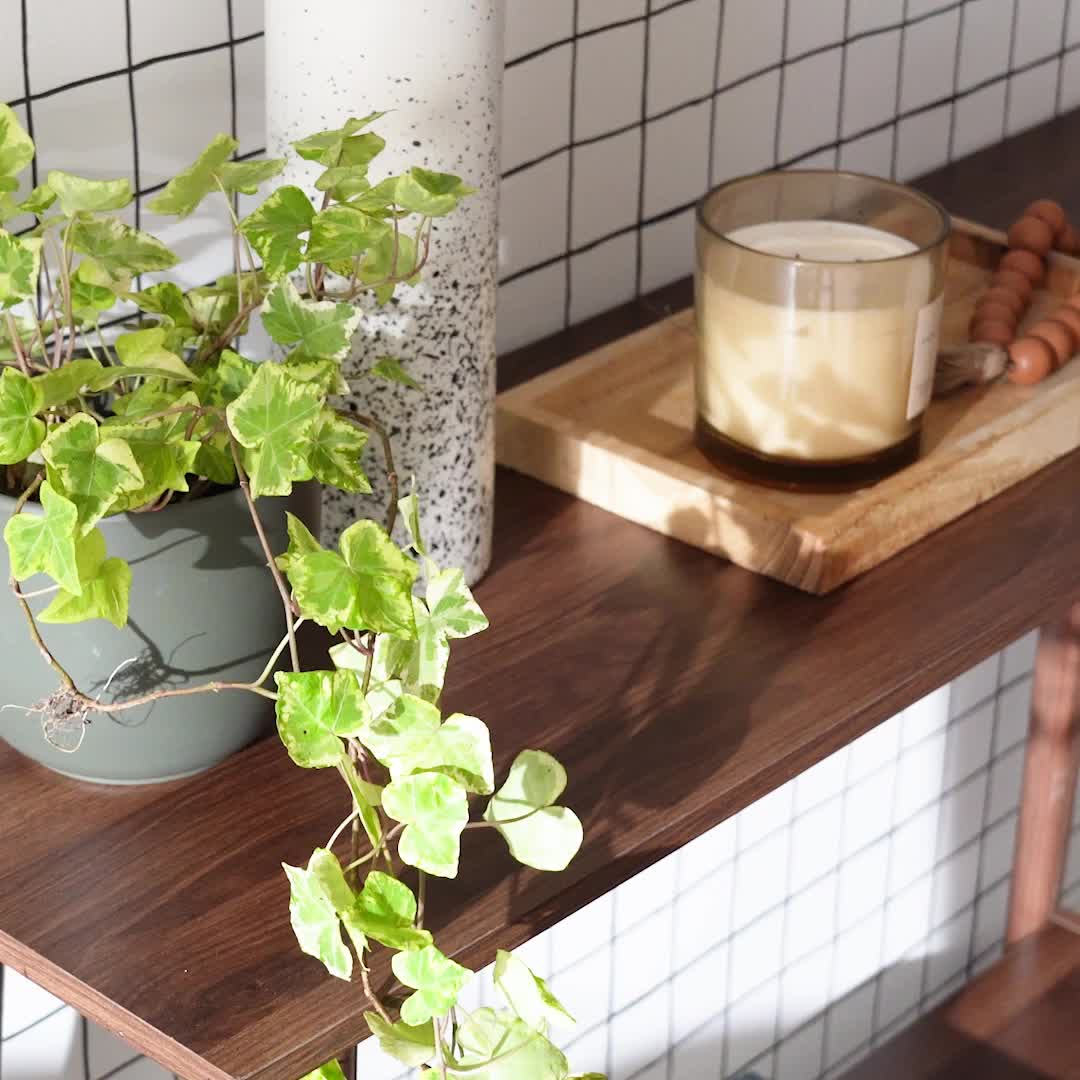 Consolle scandinava effetto legno di noce, 110cm, Marrone Anteprima dell’immagine prodotto 7
