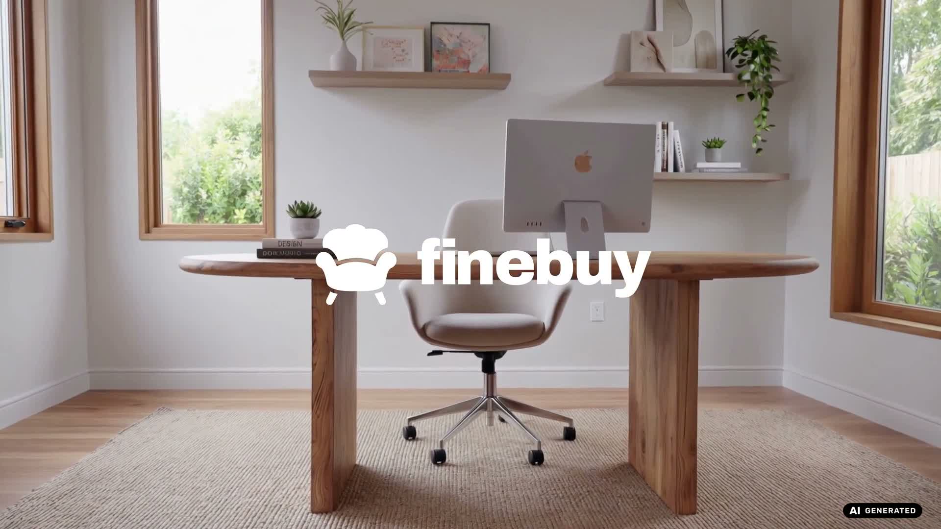 FineBuy Schreibtisch 180x90x76 cm Akazie Massivholz Produktbild-Vorschau 7