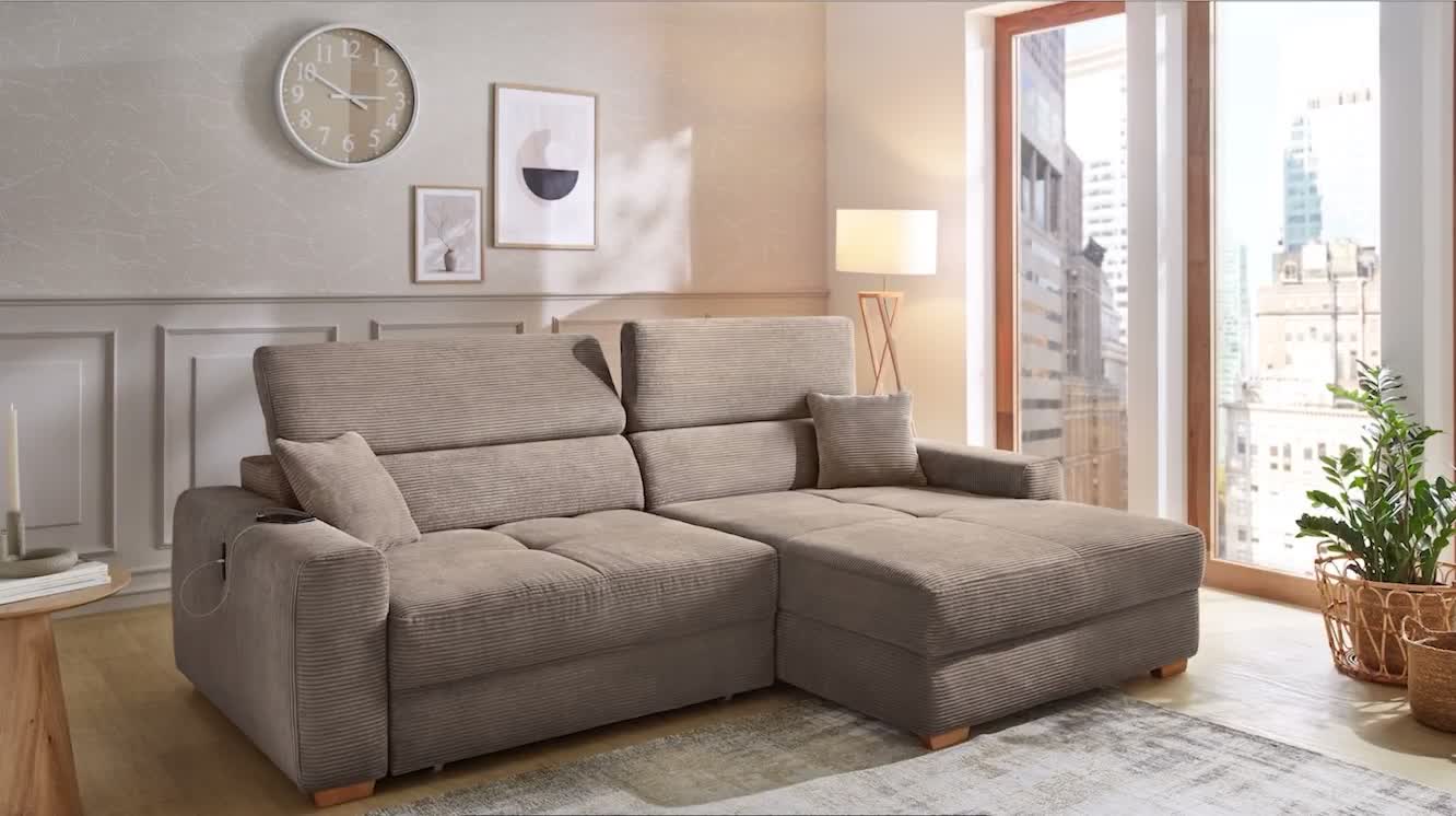 Ecksofa Auszug elektrisch USB-C Kopflehne verstellbar Couch Produktbild-Vorschau 7