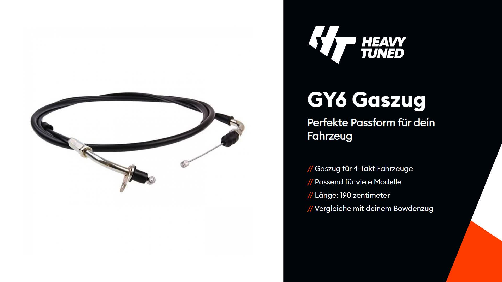 GY6 Gaszug 190cm kompatibel mit China 4-Takt Typ I Produktbild-Vorschau 2