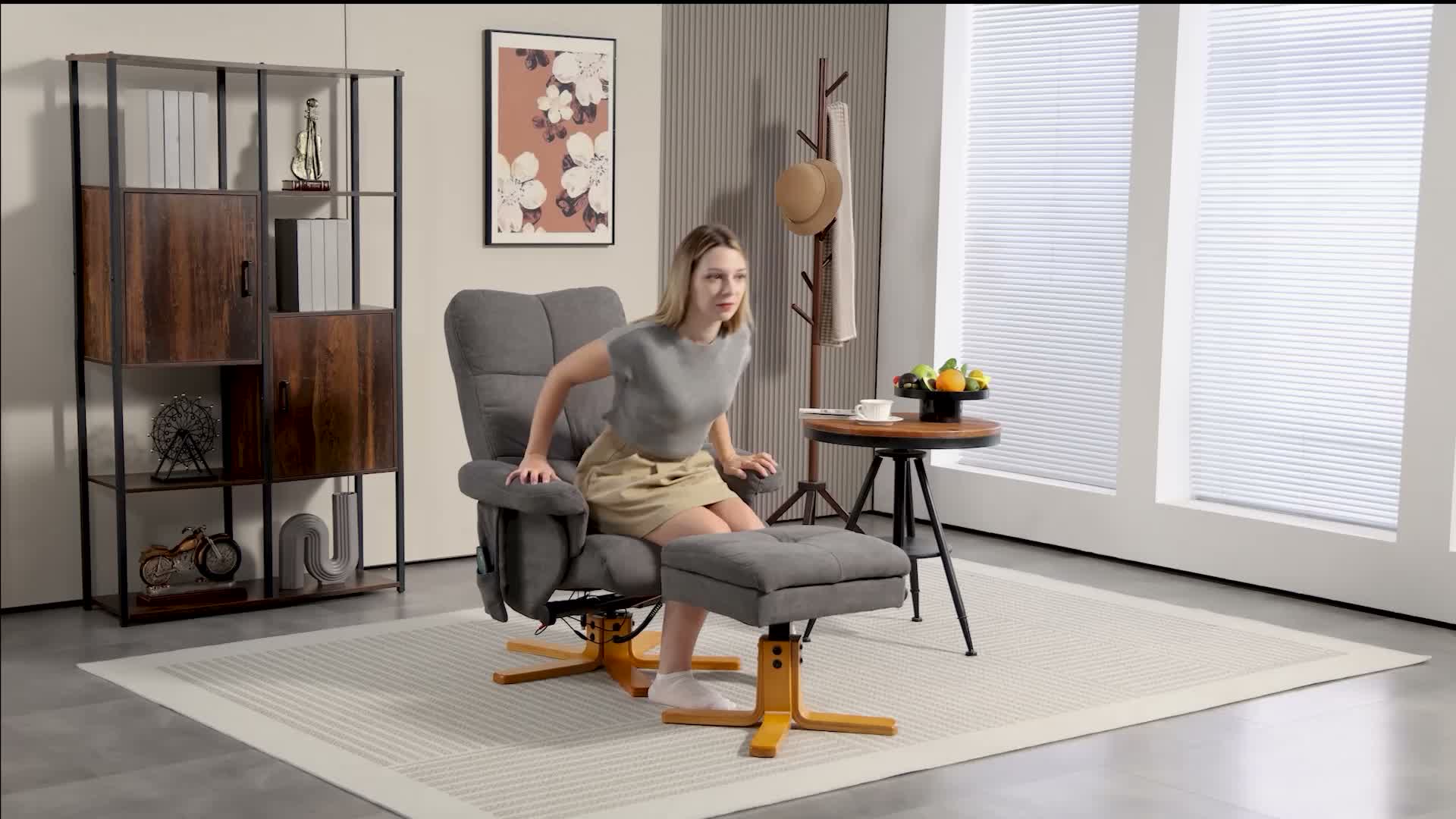 HOMCOM Relaxsessel mit Liegefunktion Massagesessel mit Produktbild-Vorschau 7