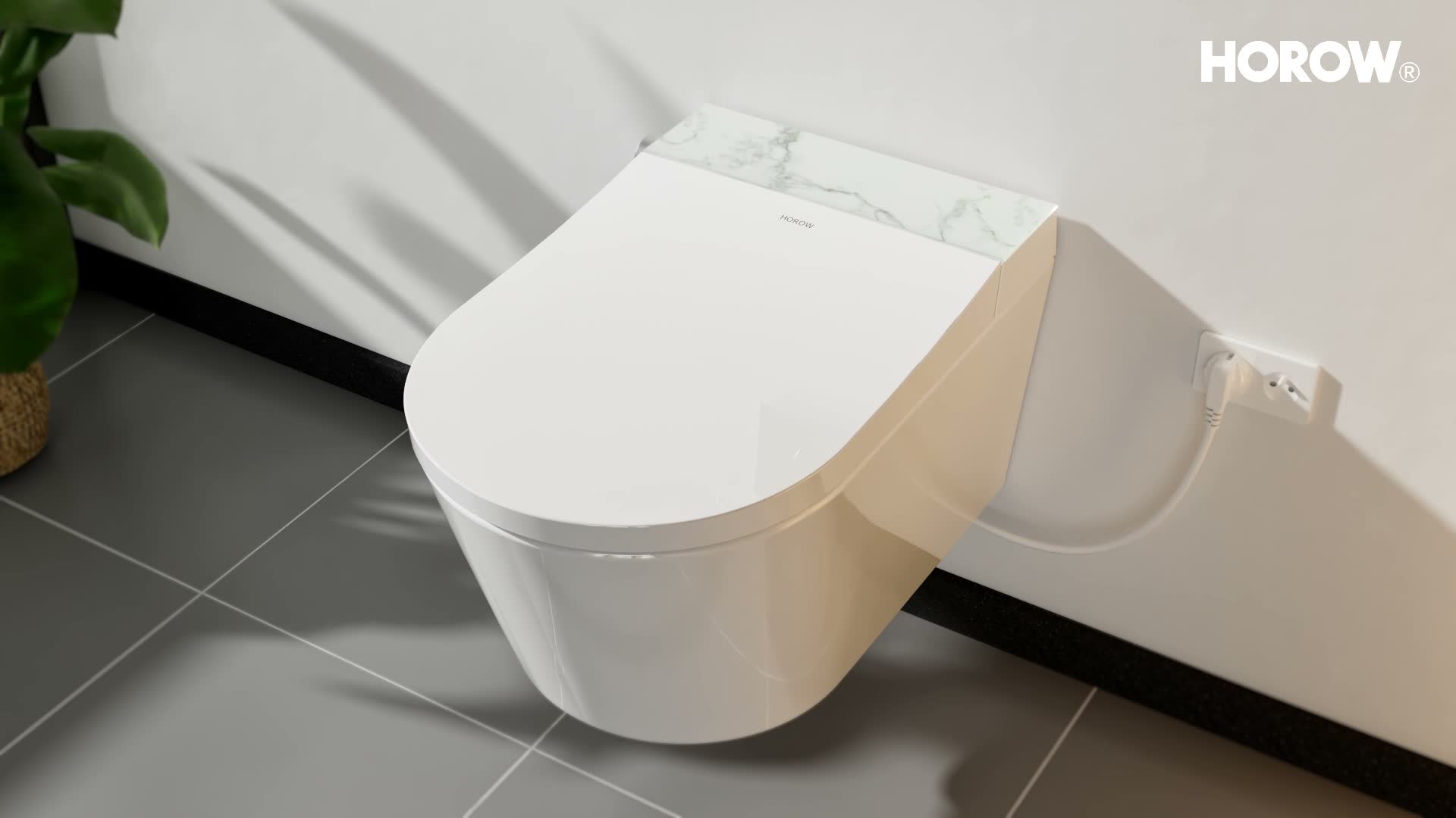 HOROW Intelligent Dusch WC Spülrandlos beheiztes Bidet Produktbild-Vorschau 7
