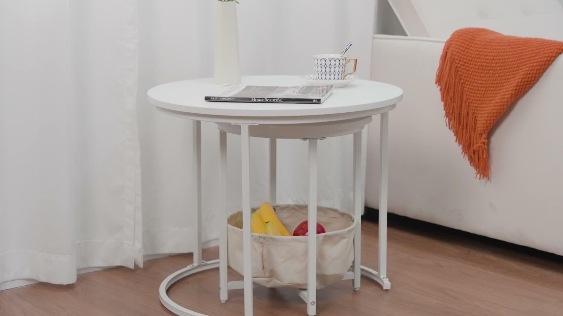 2 tlg. Couchtisch Rund, Nisttisch 2er set Beistelltisch Produktbild-Vorschau 7