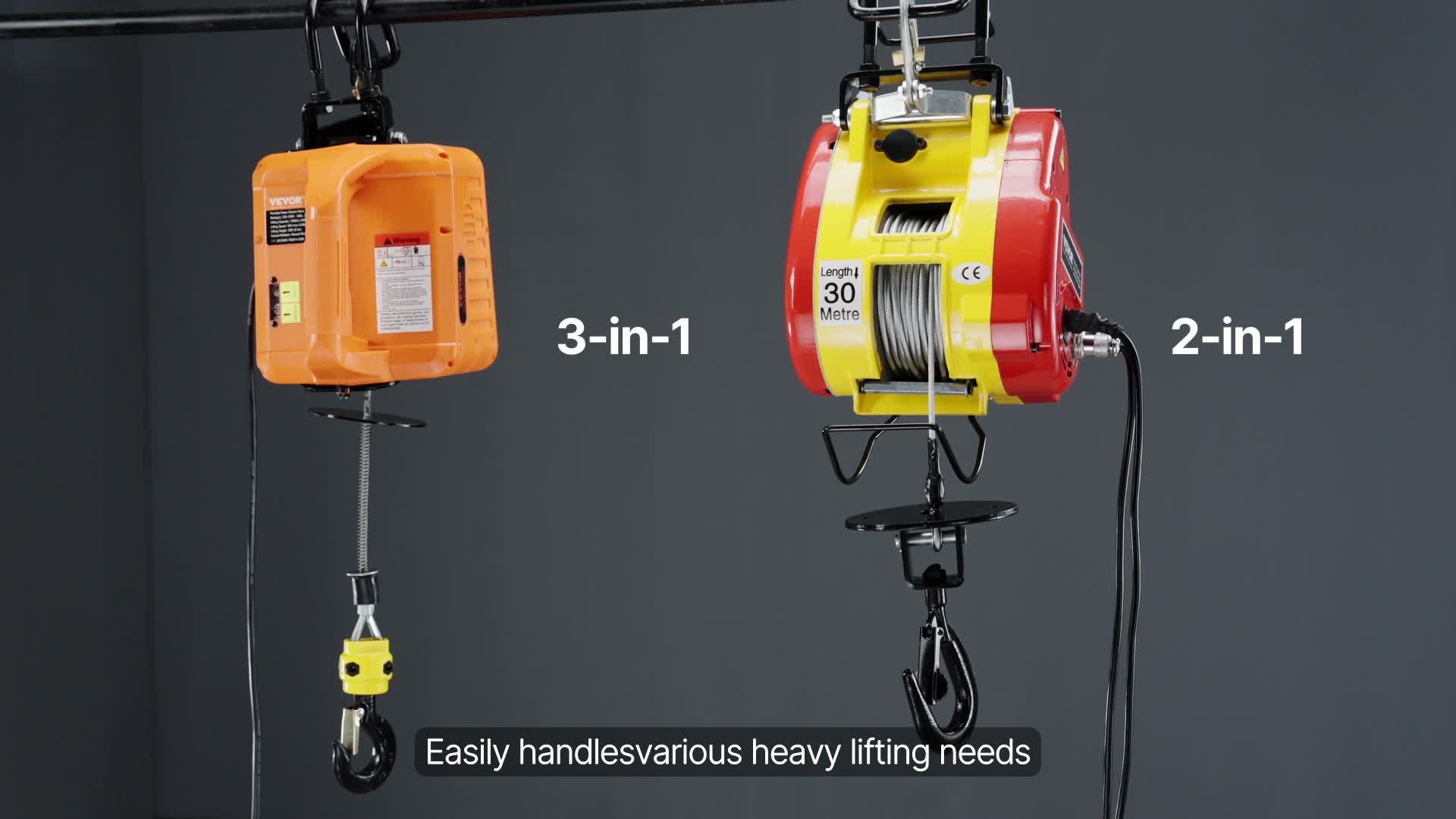 SucceBuy 2-in-1 elektrische Hebewinde, 1100 lbs Tragkraft, Produktbild-Vorschau 7