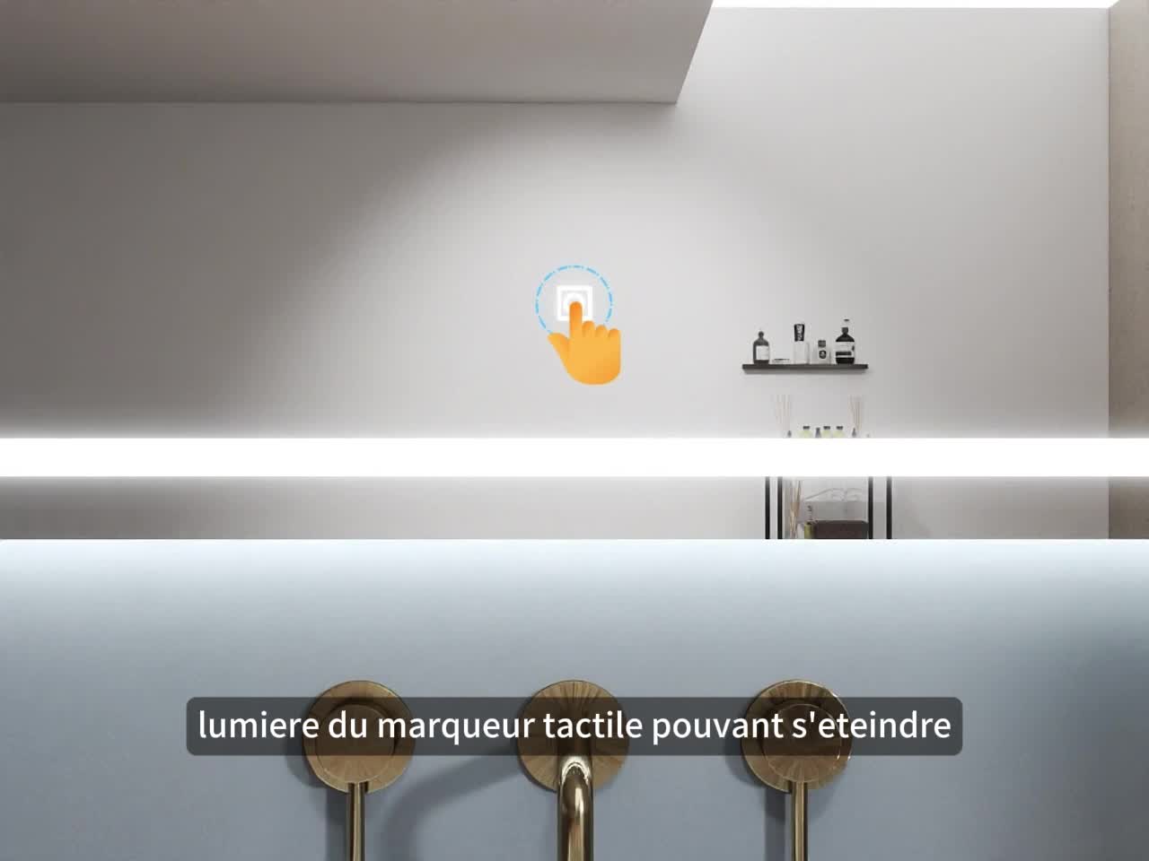 Miroir Salle de Bain LED 120x70cm Rectangulaire, avec Voir les images du produit 7