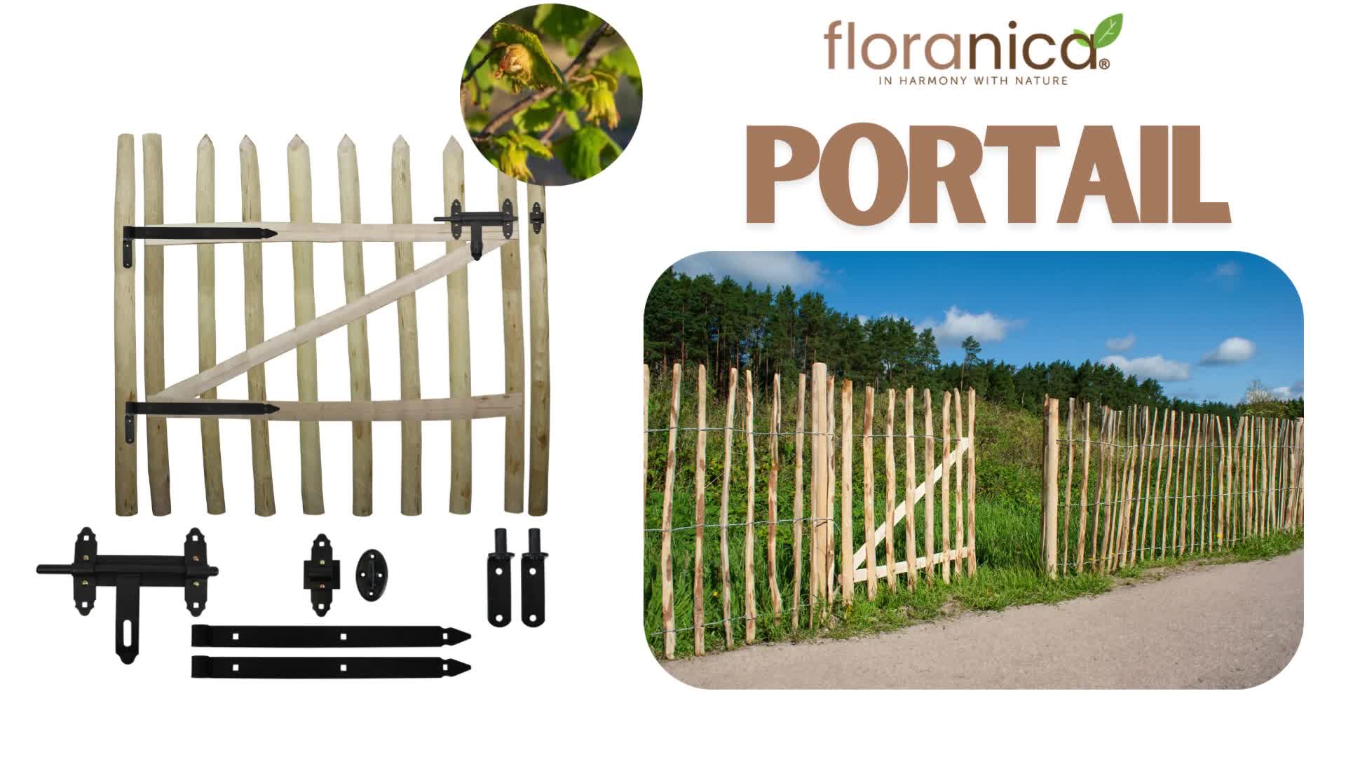 Floranica Portail en bois de noisetier 100 x 90 cm – Anteprima dell’immagine prodotto 4