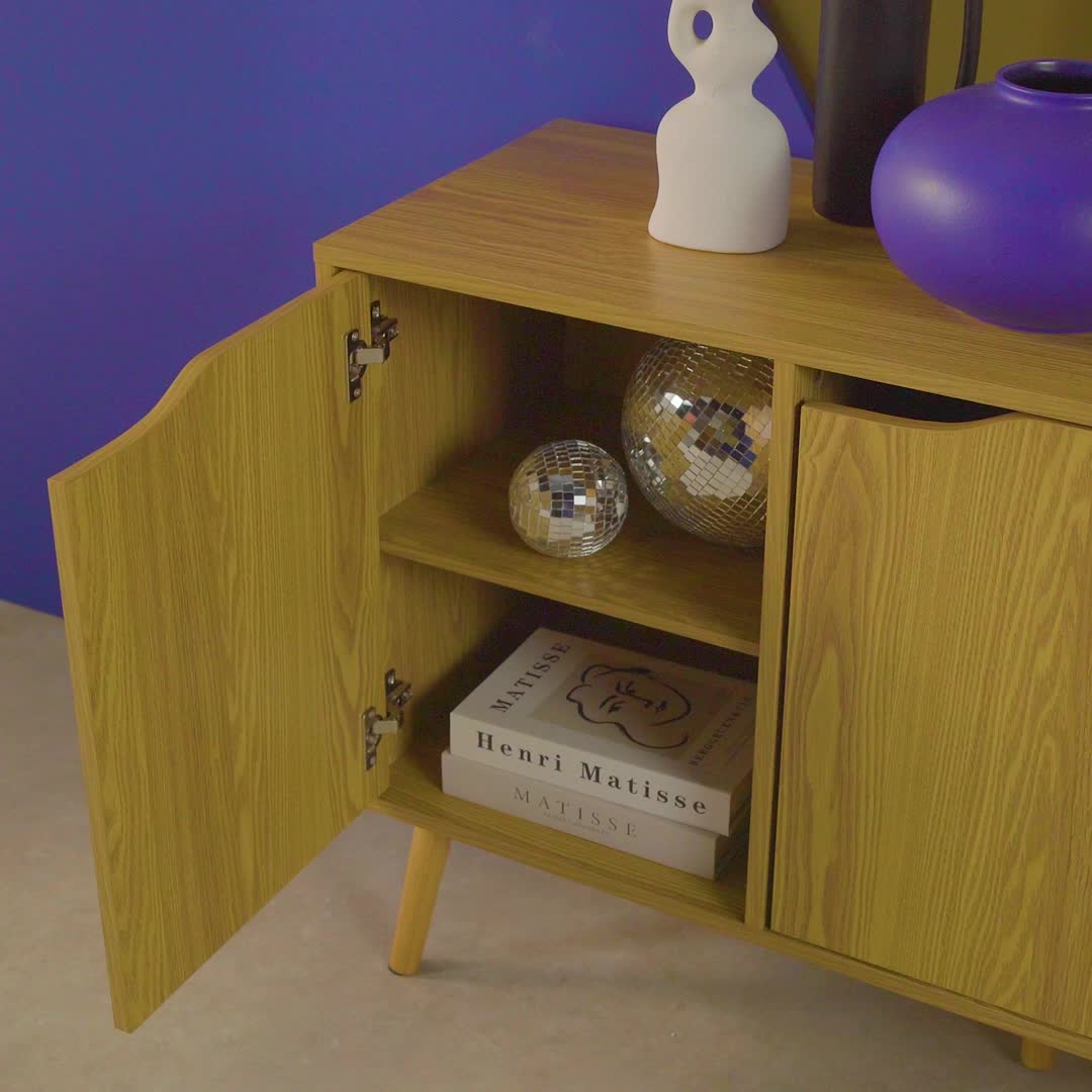 sweeek - Sideboard 3 Türen und 3 Einlegeböden, 120 cm - Produktbild-Vorschau 7