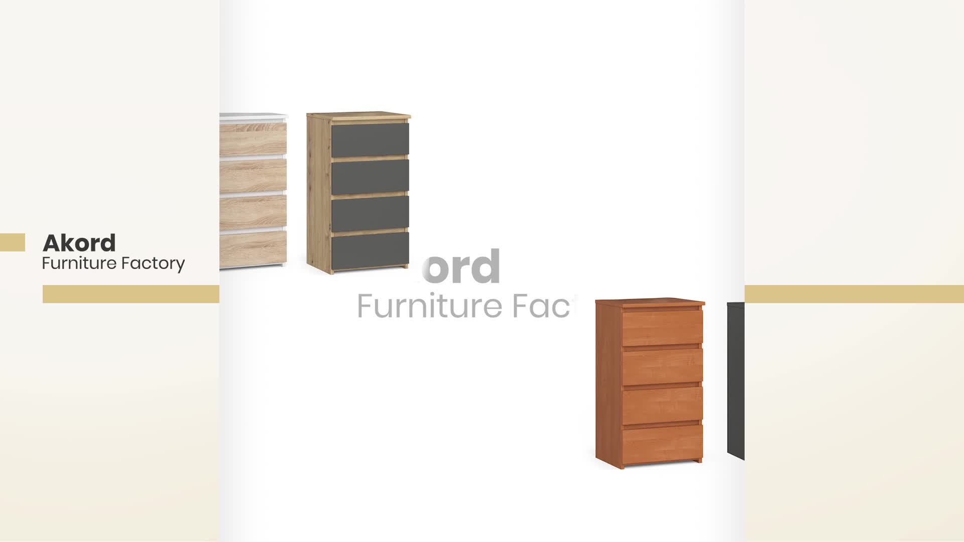 Kommode AKORD CL4 Weiß 40 cm 4 Schubladen Front Graphitgrau Produktbild-Vorschau 7