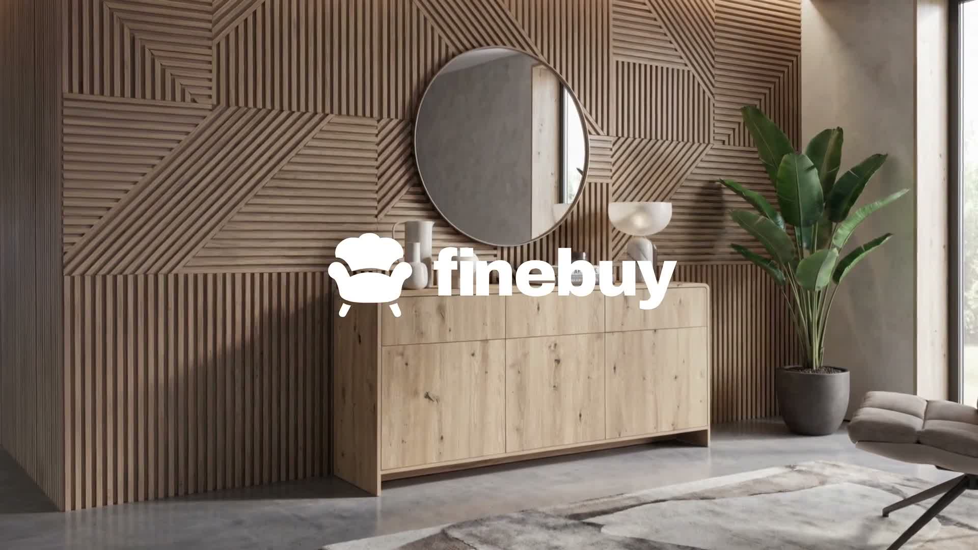 FineBuy Sideboard Eiche Nachbildung 155cm Kommode mit 3 Produktbild-Vorschau 7