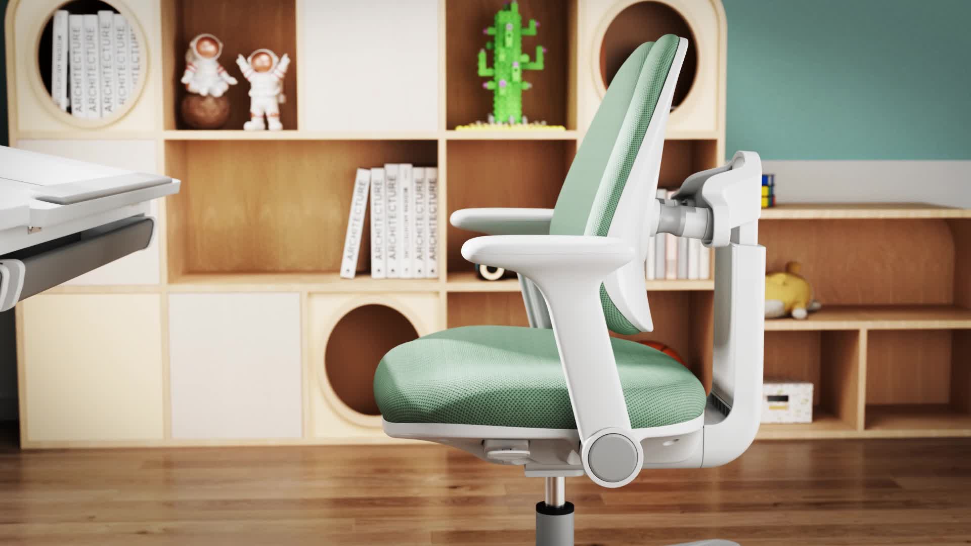 Ergonomischer Kinder Schreibtischstuhl mit Fußstütze & Produktbild-Vorschau 7