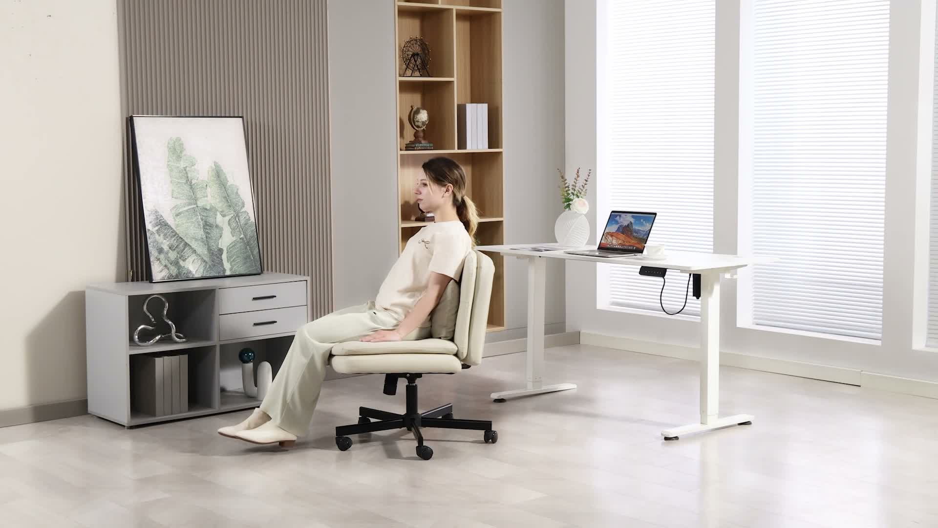 HOMCOM Bürostuhl Ohne Armlehnen Gepolsterter Produktbild-Vorschau 7