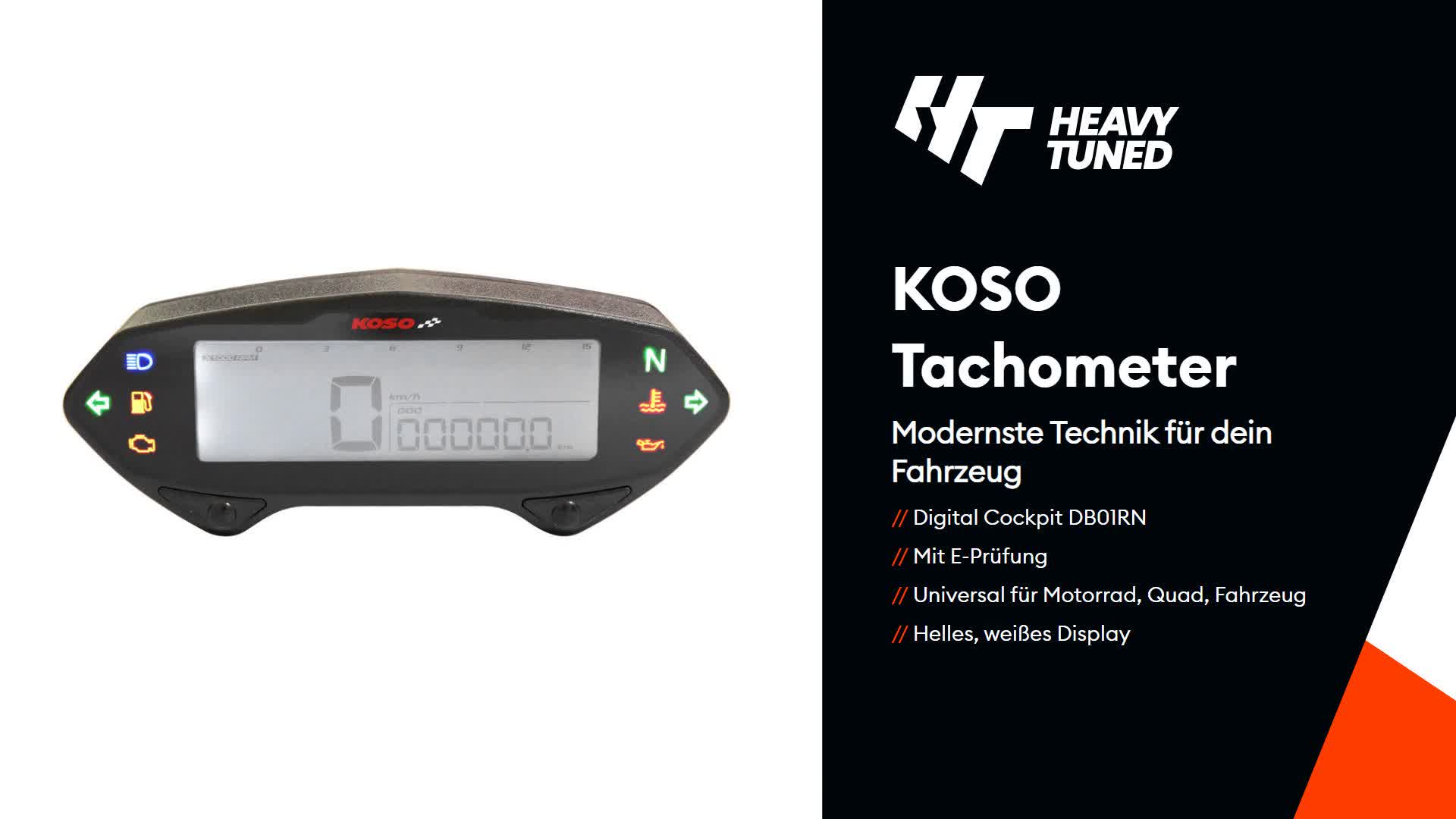 Koso Tachometer Digital Cockpit DB01RN Drehzahlmesser mit Produktbild-Vorschau 6