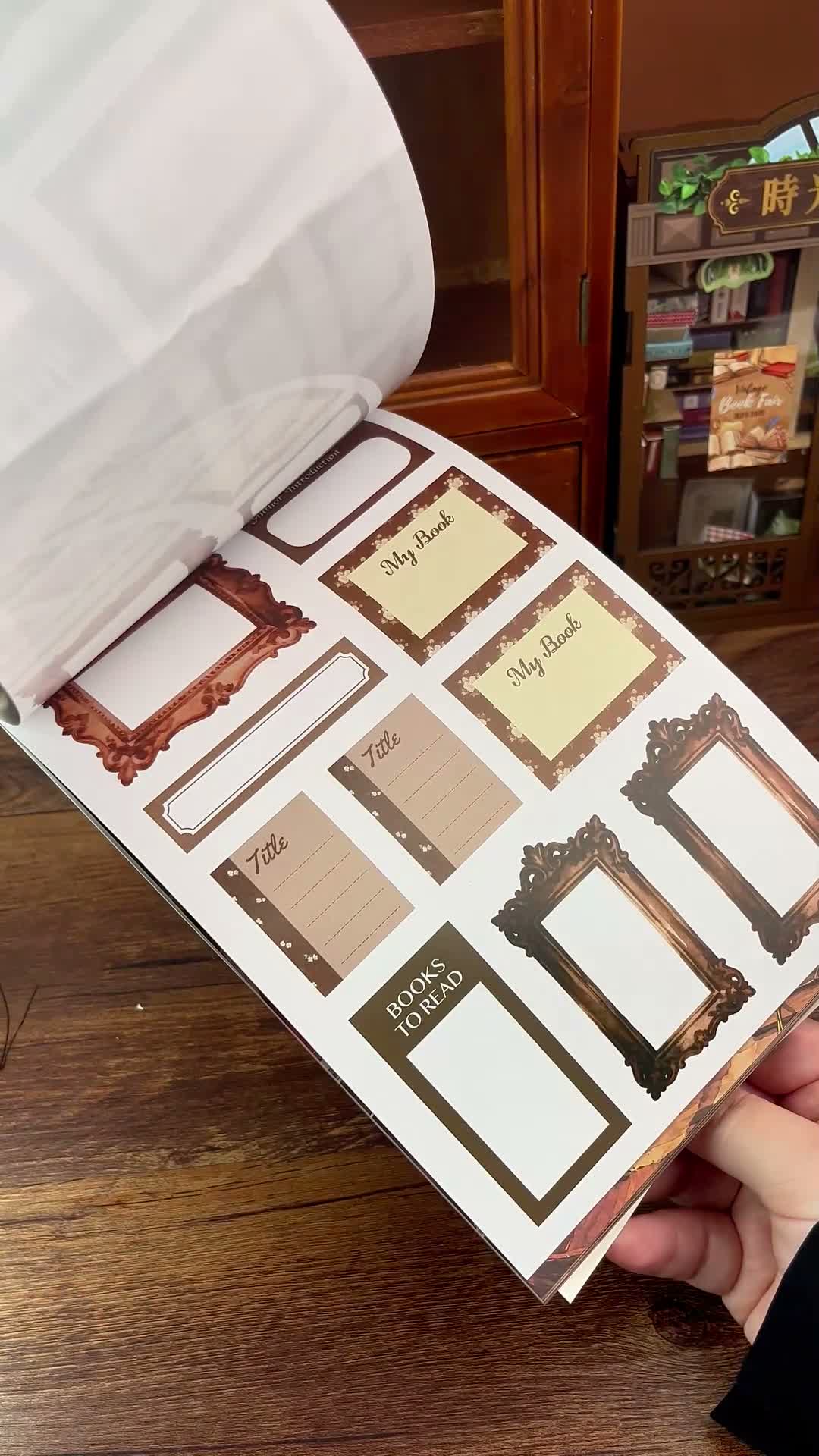 Simno® Vintage-Stickerbuch, 50 Blatt, für Scrapbooking – Produktbild-Vorschau 7