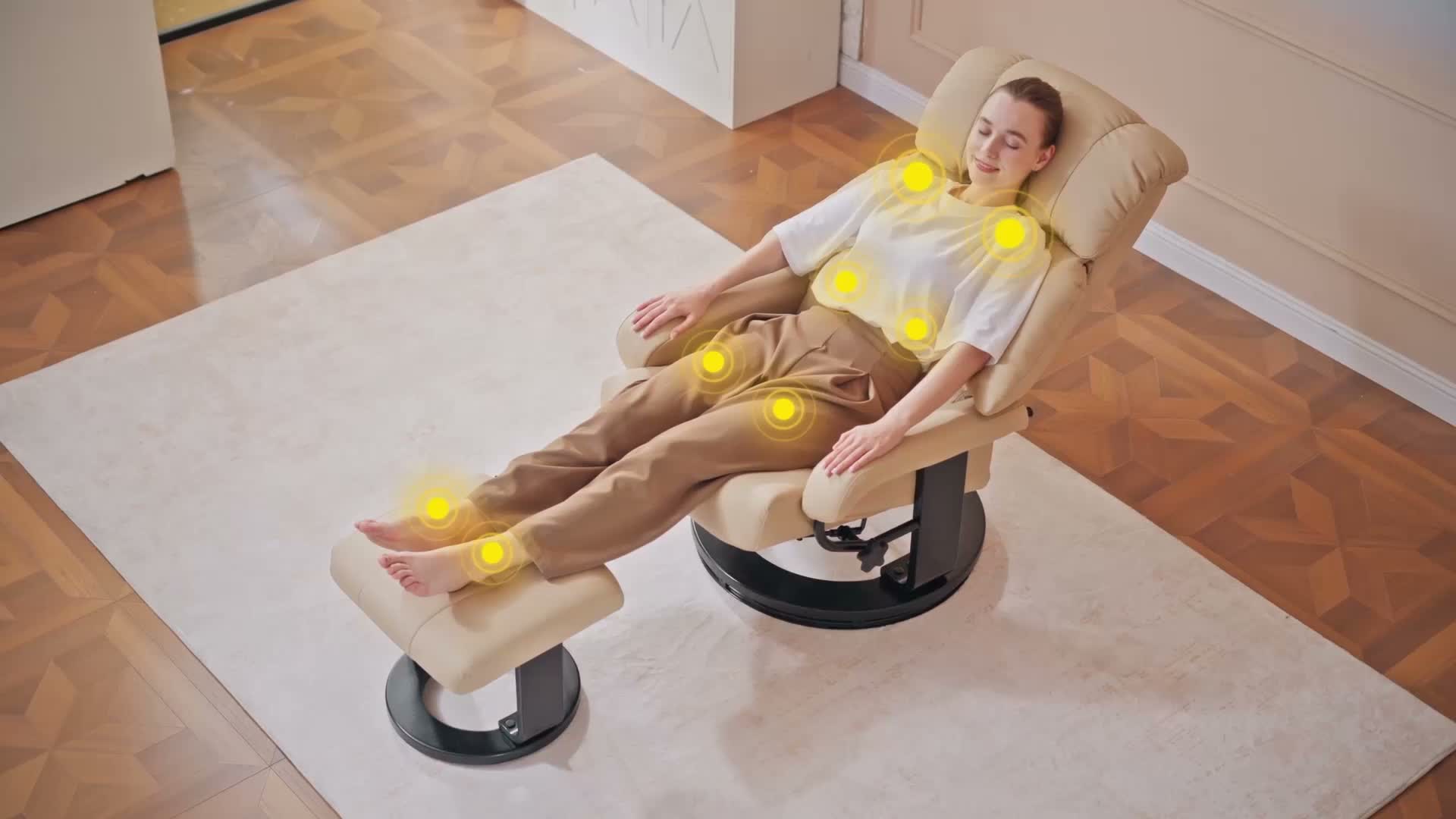 HOMCOM Relaxsessel mit Liegefunktion Massagesessel inkl. Produktbild-Vorschau 7