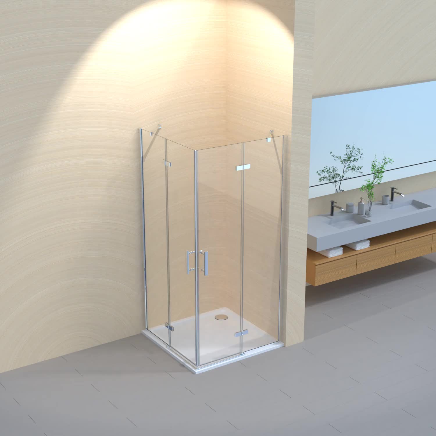 Duschkabine 75x90x185 cm Pendeltür/Scharniertür, Produktbild-Vorschau 7