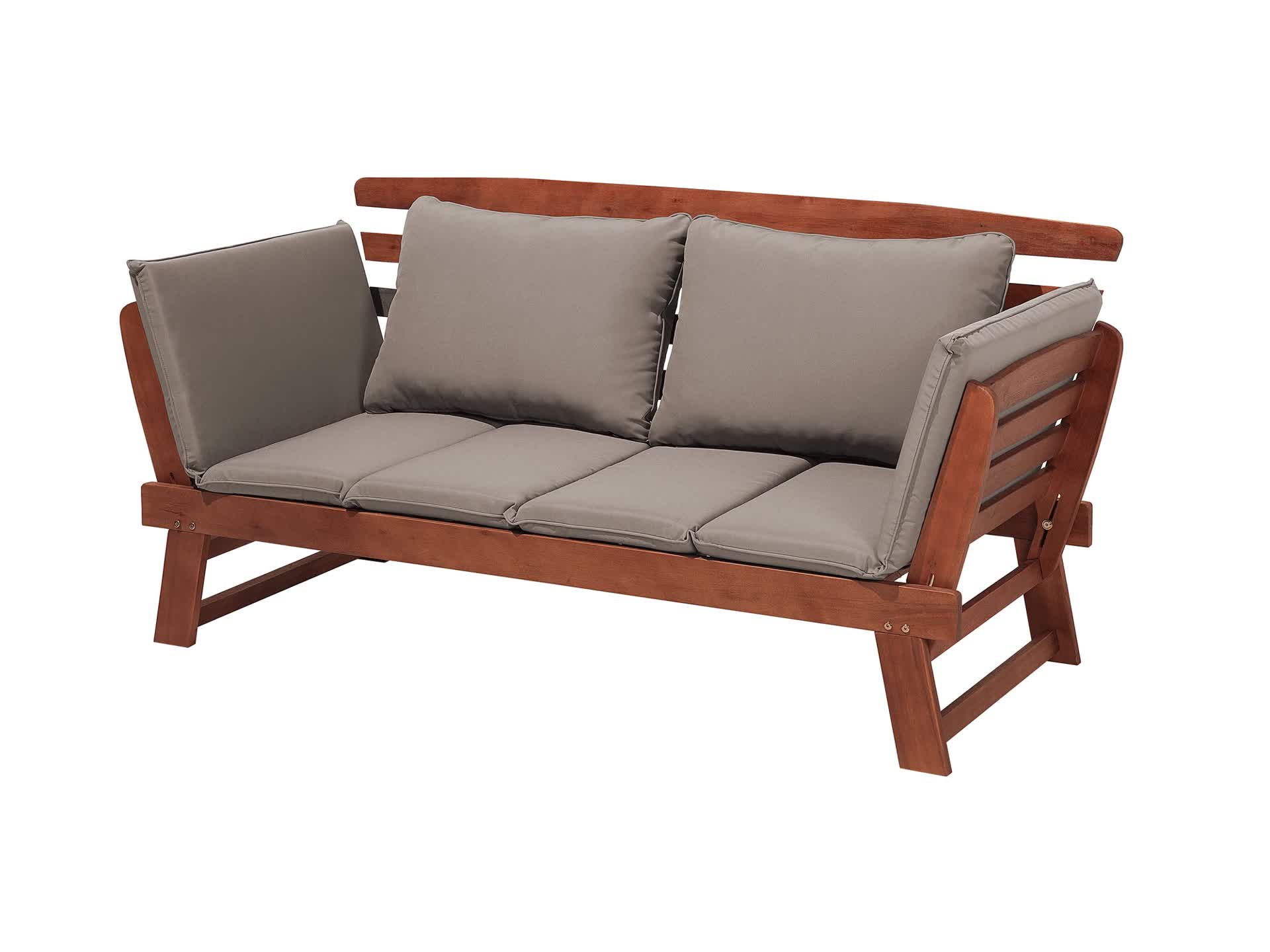 BELIANI Sofa ogrodowa drewniana brązowa 2-osobowa Podgląd zdjęcia produktu 7