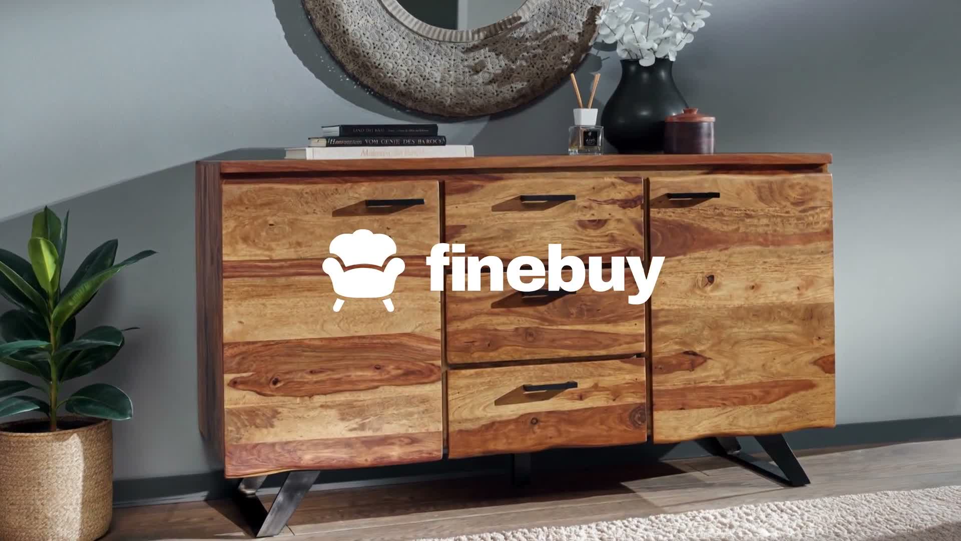 FineBuy Sideboard Sheesham Massivholz 145 cm 2 Türen & 3 Produktbild-Vorschau 7