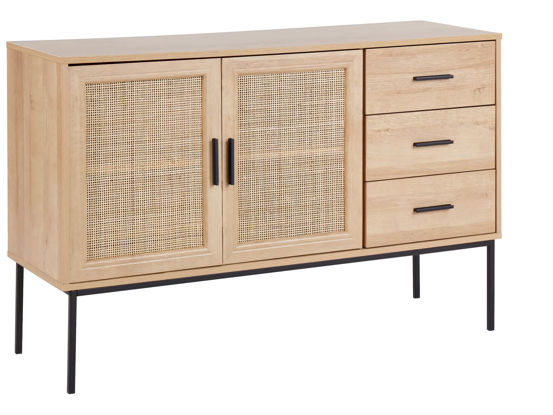 BELIANI Sideboard Heller Holzfarton Schwarze Metallbeine Produktbild-Vorschau 7