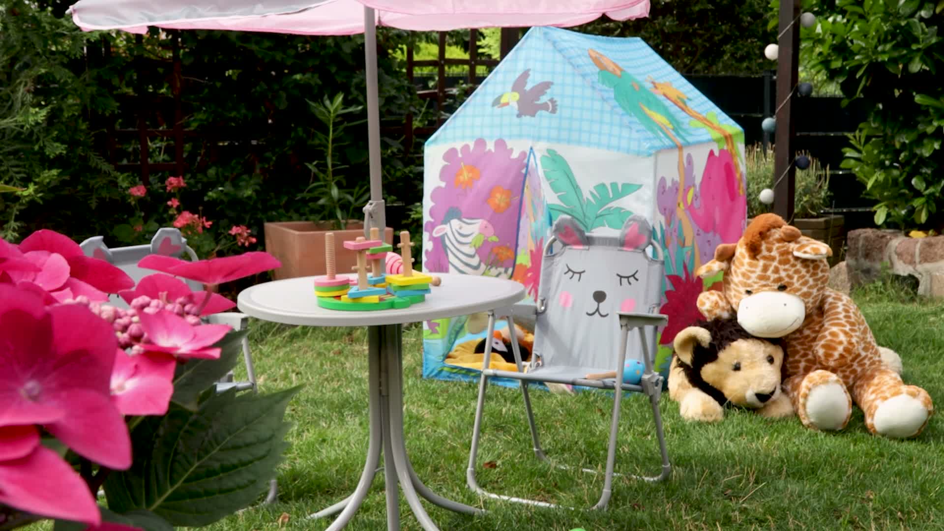 Relaxdays Spielzelt Dschungel Tiere, f. Kinderzimmer, Produktbild-Vorschau 7