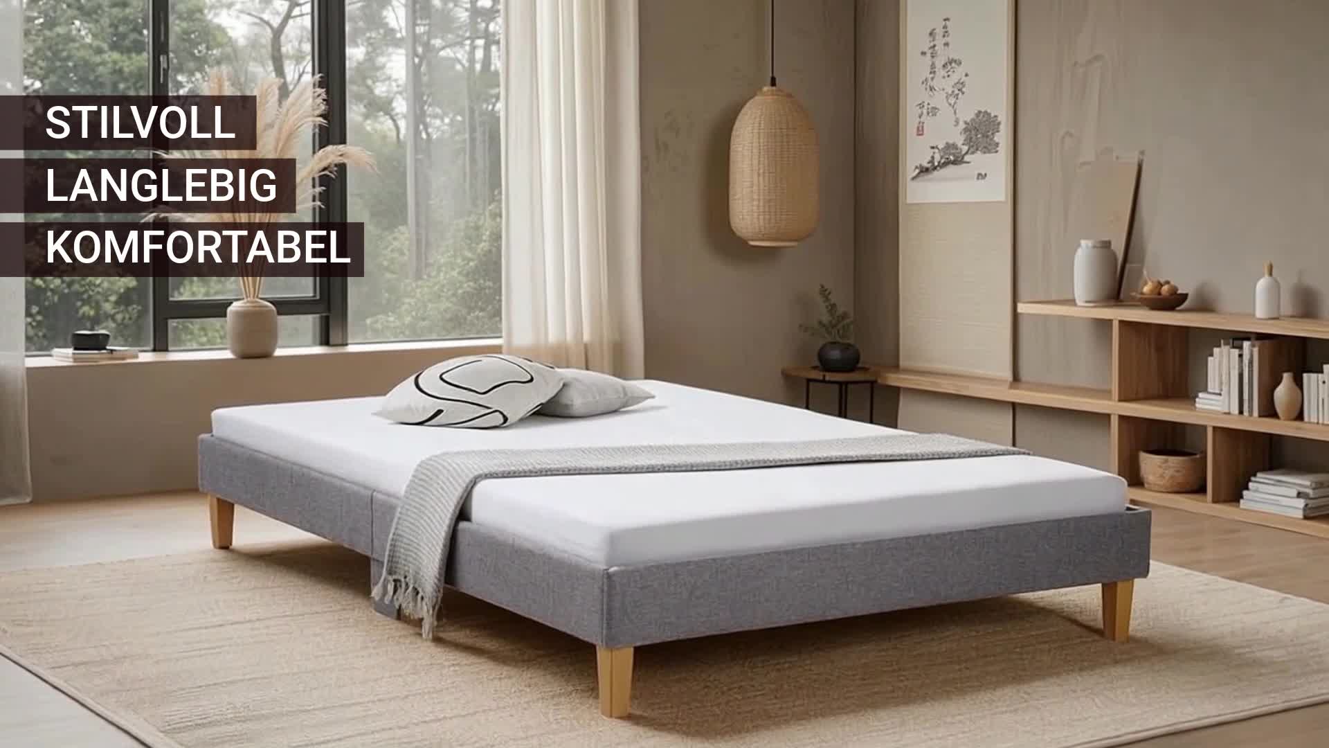 Homestyle4u Futonbett mit Matratze 140x200 Polsterbett Produktbild-Vorschau 7