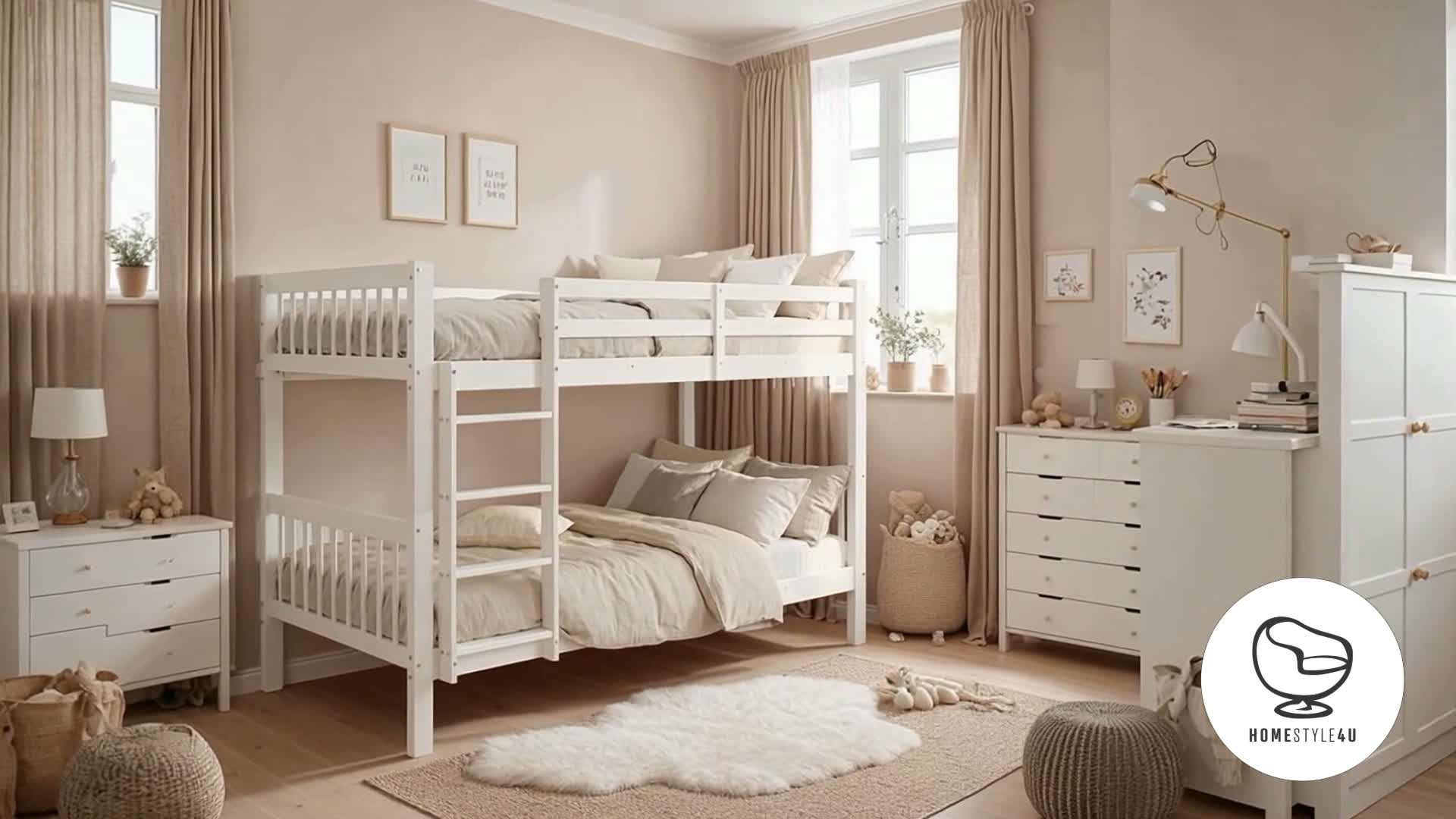 Homestyle4u Etagenbett 90x200 für Kinder 2 Matratzen Produktbild-Vorschau 7