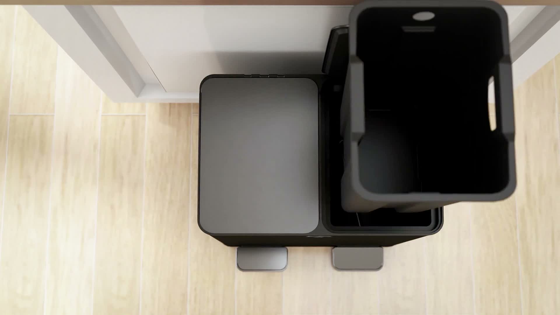 HOMCOM Mülleimer 2 x 20L Mülltrennsystem Edelstahl mit Produktbild-Vorschau 7