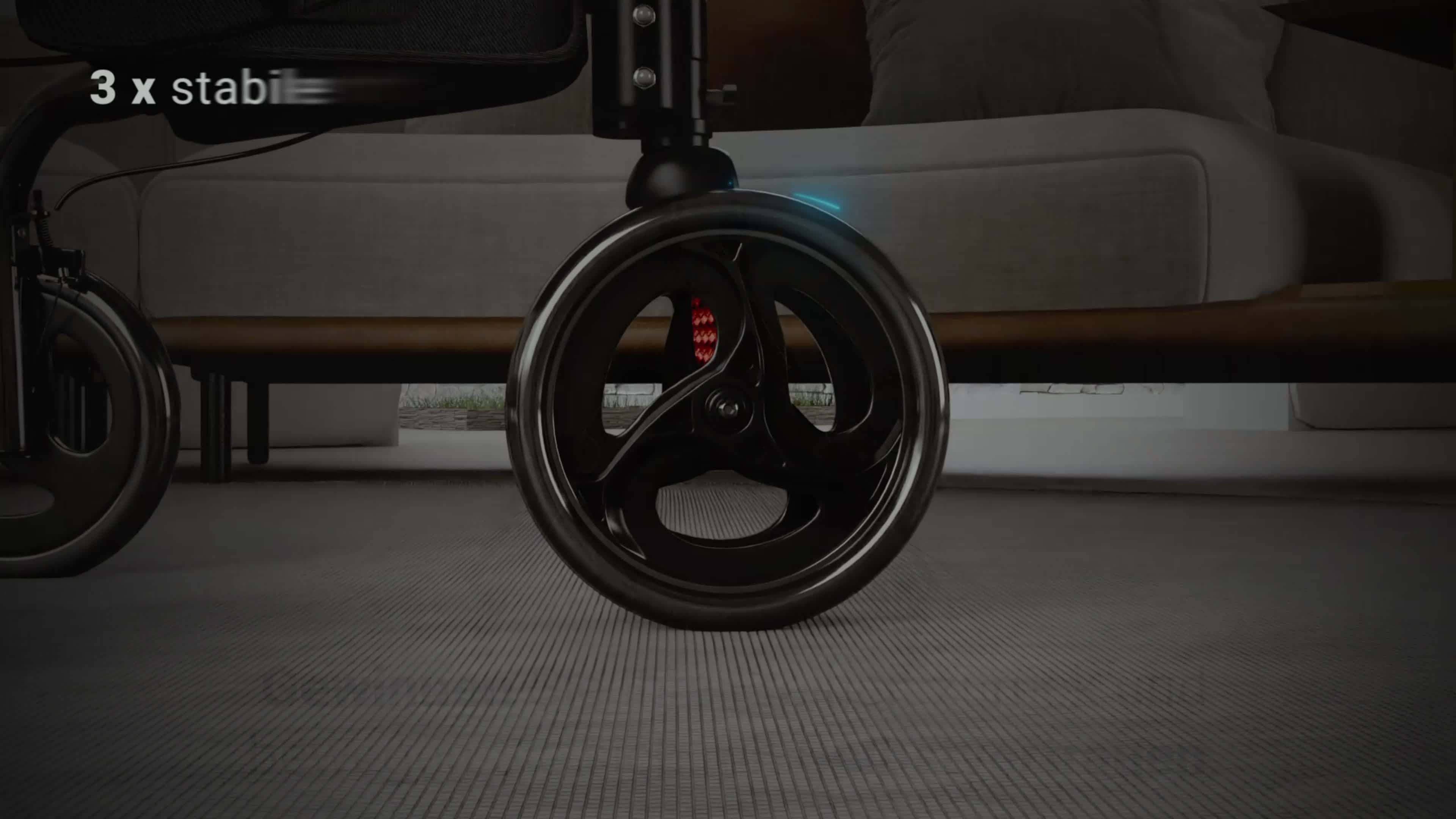 Helavo Aluminium Rollator mit 3 Rädern, Schmaler All Produktbild-Vorschau 7