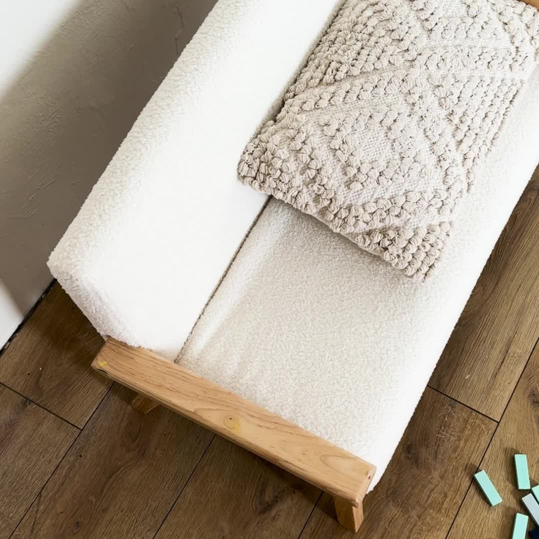 Divanetto per bambini in legno di hevea a 2 posti, Bianco Anteprima dell’immagine prodotto 7