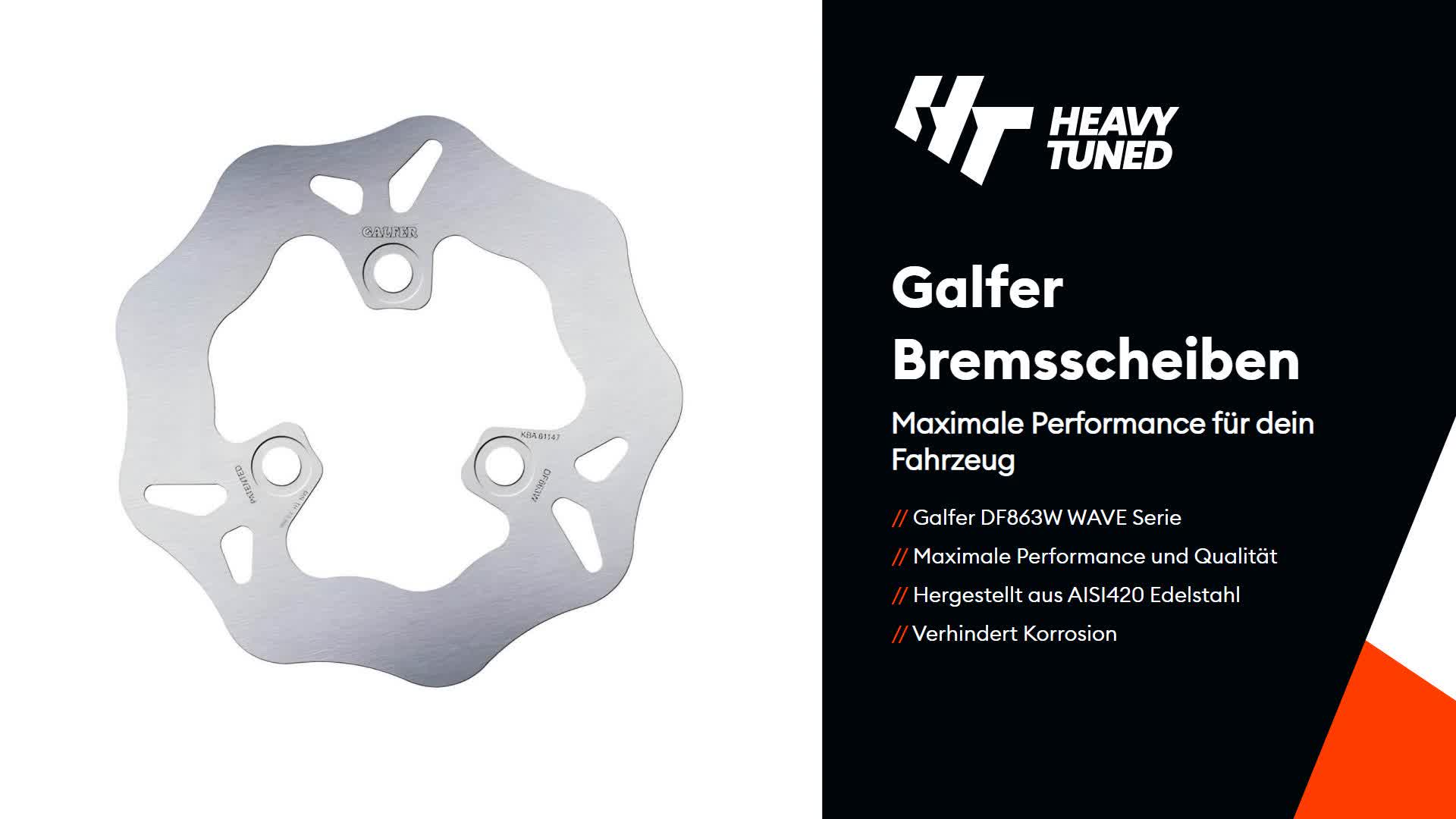 Bremsscheibe Galfer DF863W WAVE® starr hinten 180x3,5mm für Produktbild-Vorschau 3