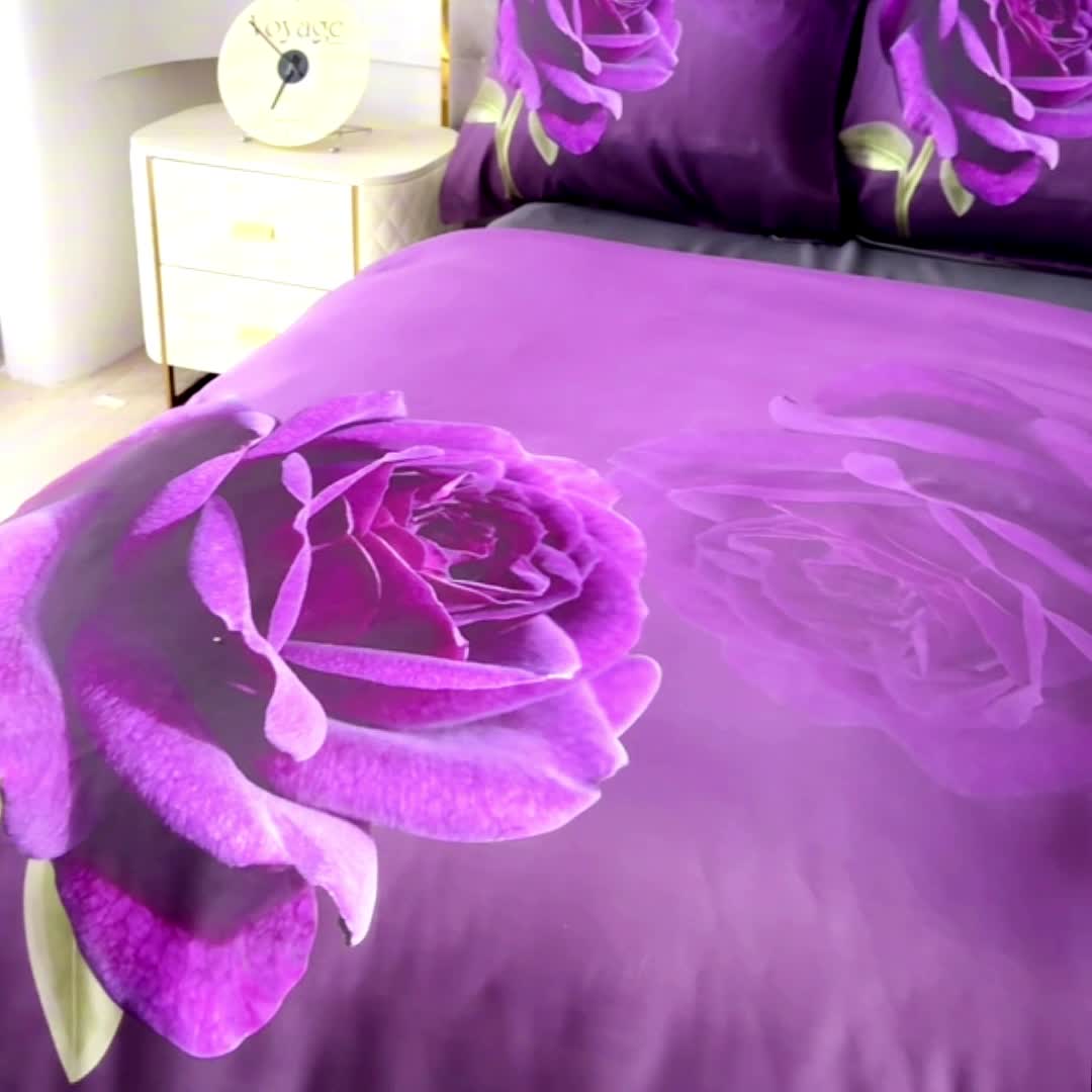 3D Bettwäsche Rose Blume Bettbezug-Set 135x200 + Produktbild-Vorschau 6
