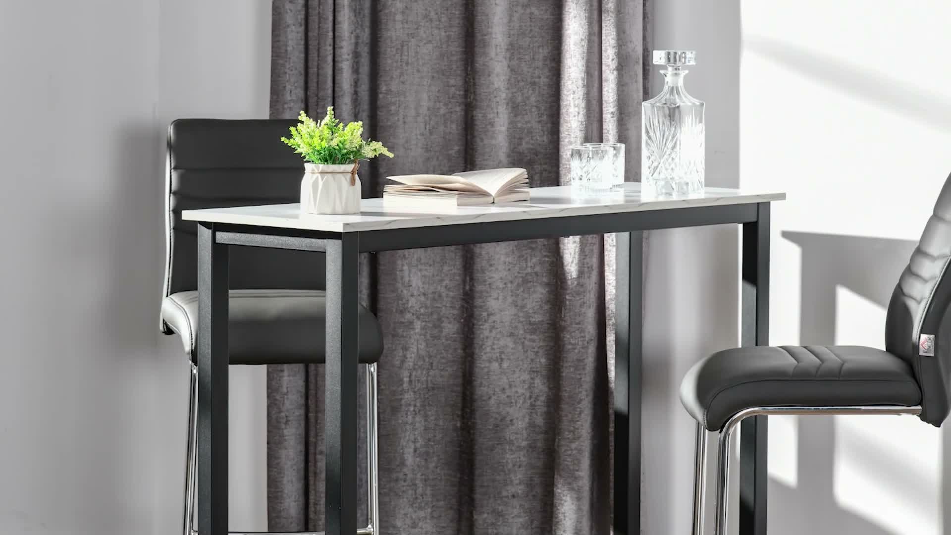 HOMCOM Bartisch Stehtisch mit Marmoroptik 120 x 40 x 100 cm Produktbild-Vorschau 7