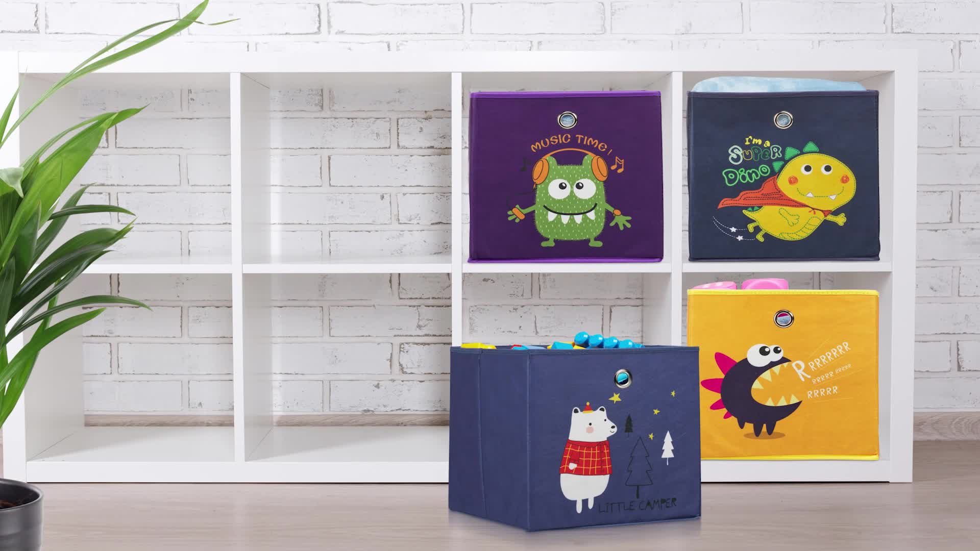 Relaxdays 4er Set, Kinder Aufbewahrungsboxen, süße Produktbild-Vorschau 7
