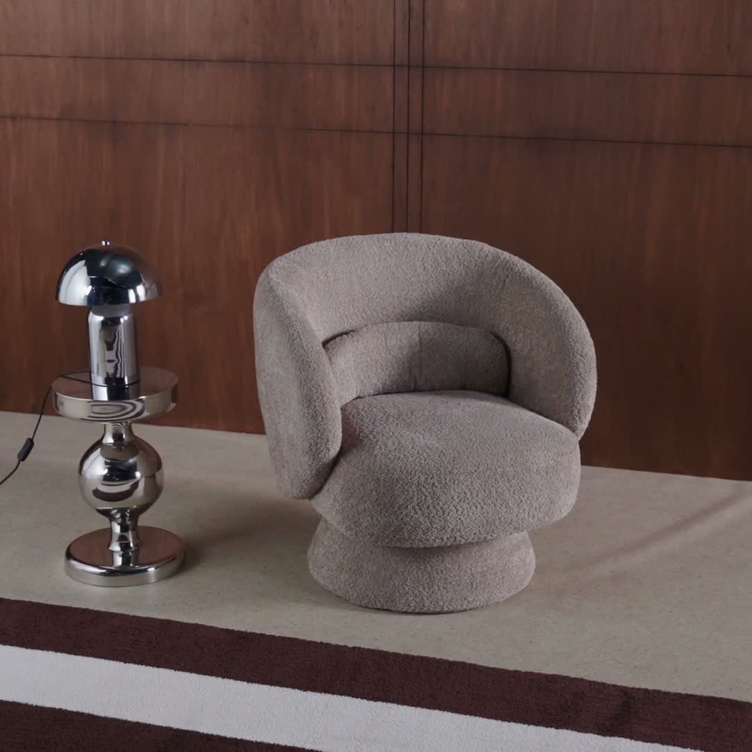 sweeek - 360°-Drehsessel mit Stoffbezug - Beige Produktbild-Vorschau 7