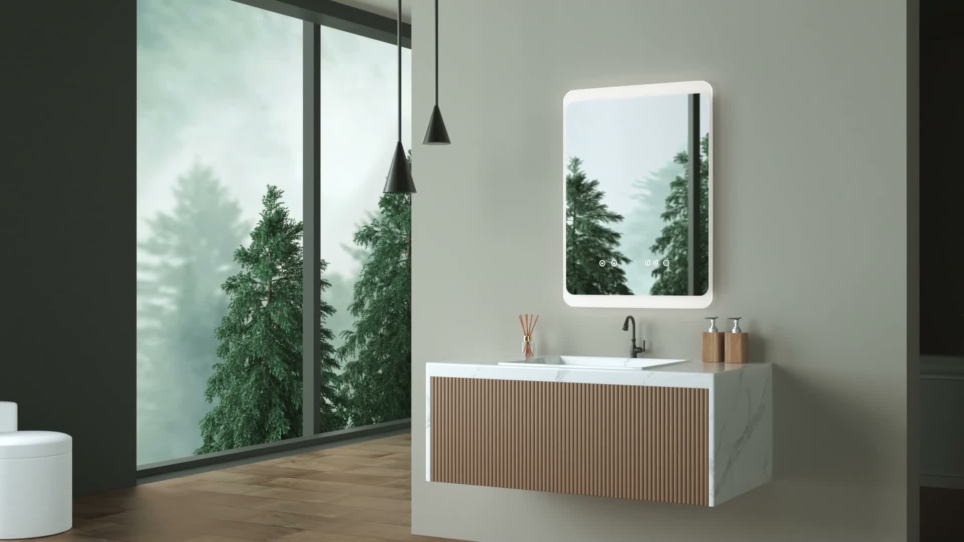 HOKO LED Wandspiegel 60x80 cm – Moderne Badspiegel mit Produktbild-Vorschau 7