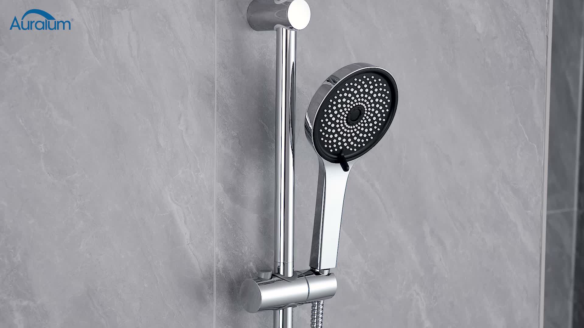 Auralum Chrom Duschkopf Set 70cm Edelstahl Duschstange 5 Produktbild-Vorschau 7