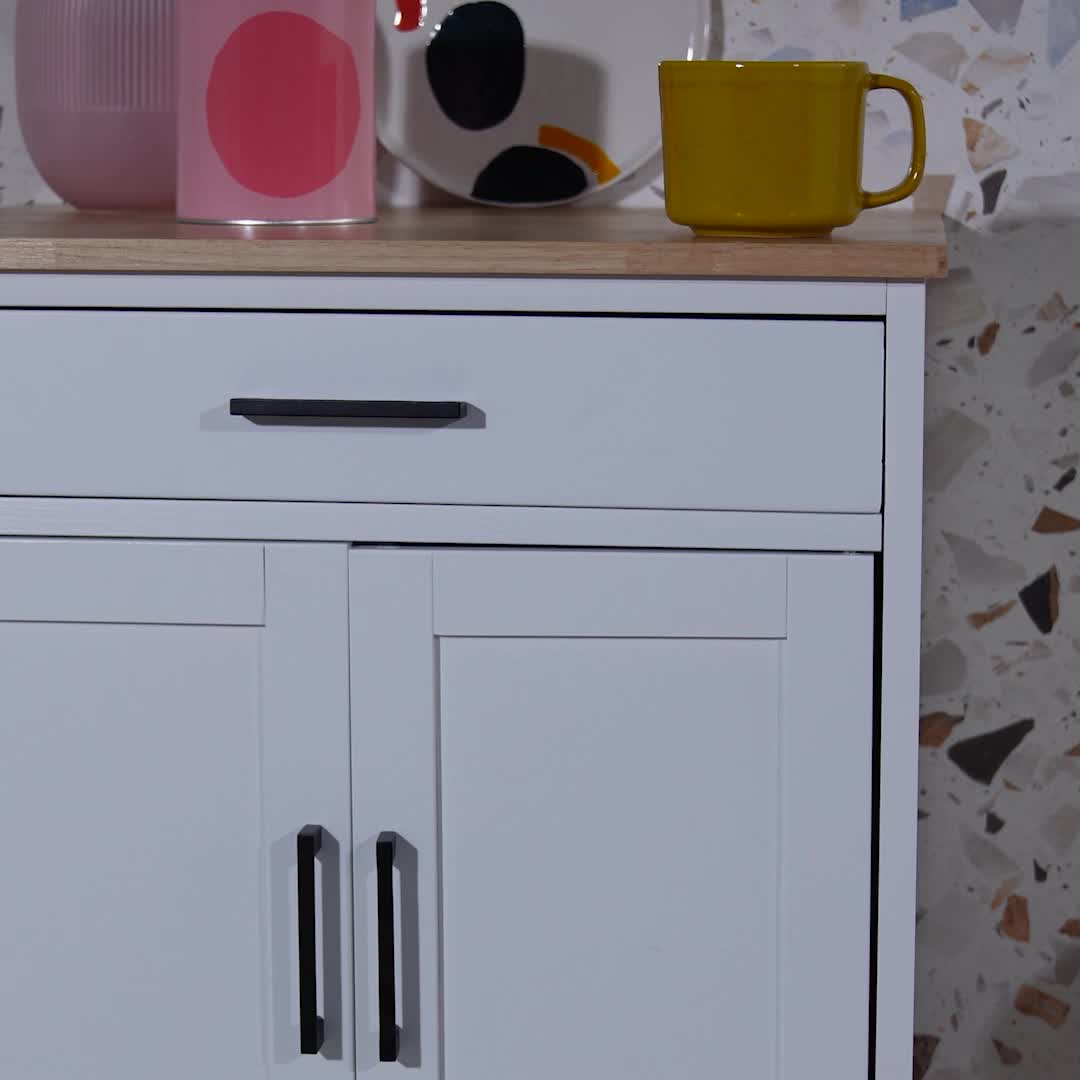 Carrello da cucina in legno di gomma con 2 ripiani, 56cm , Anteprima dell’immagine prodotto 7